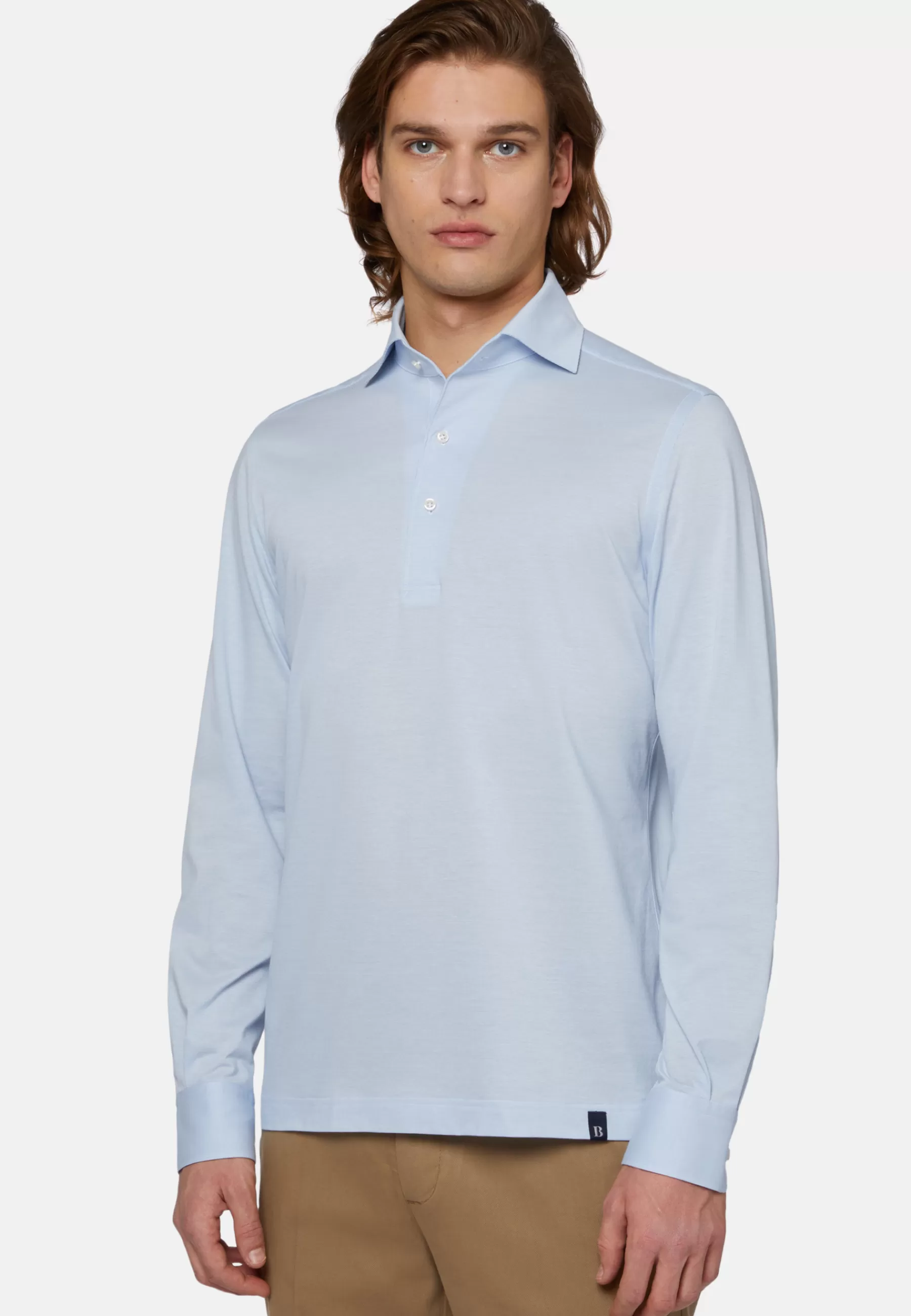 Polo^Boggi Milano Japanese Jersey Polo Shirt Light Blue