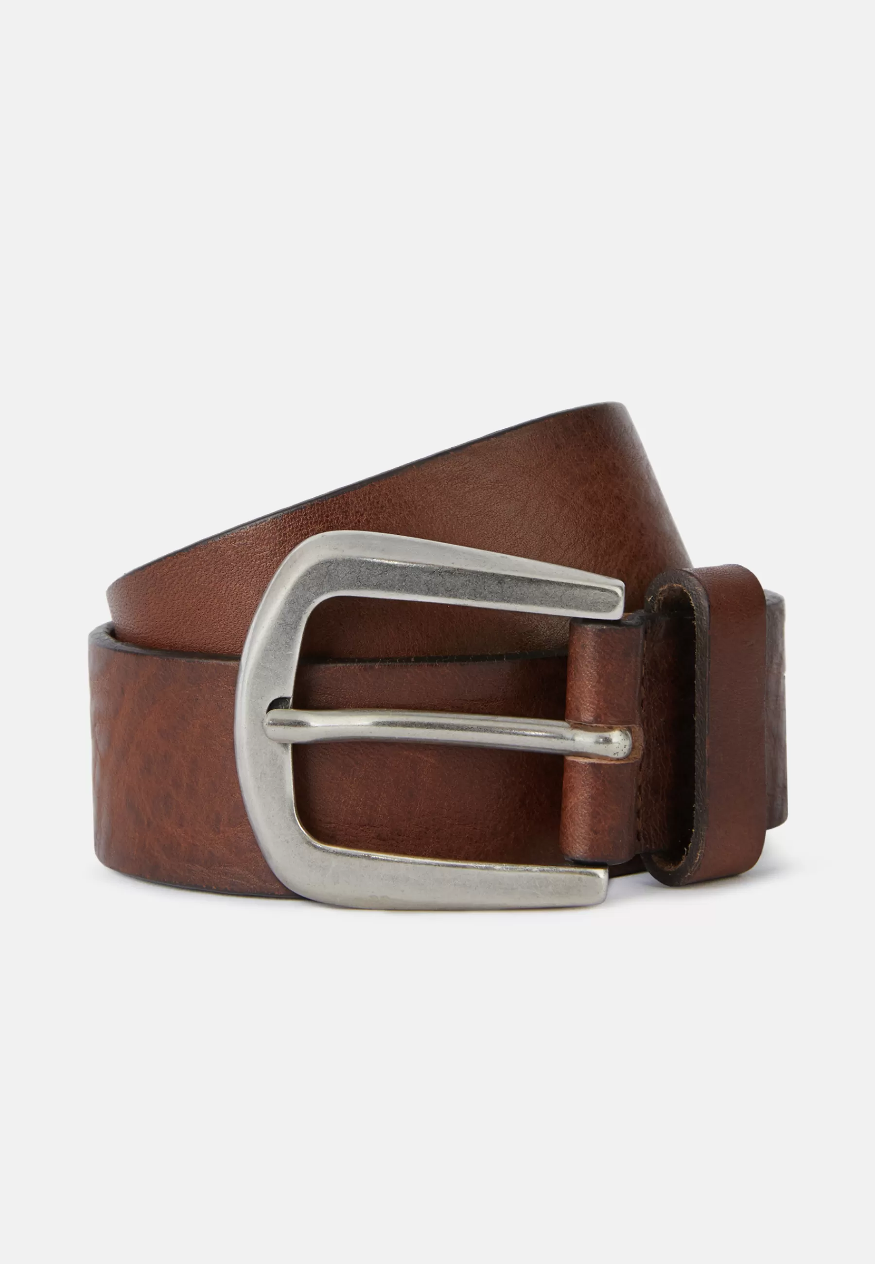 Belts^Boggi Milano Leather Belt With Metal Tip Brown