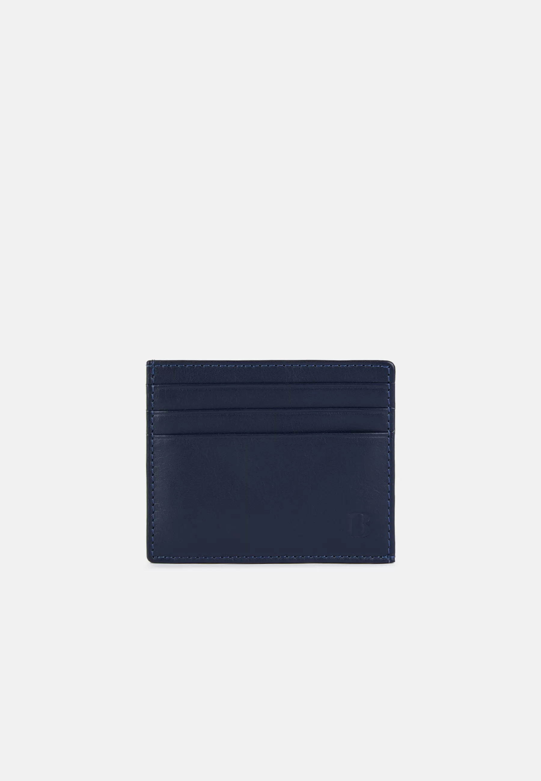 Small Leather Goods^Boggi Milano Leather Credit Card Holder Navy blue