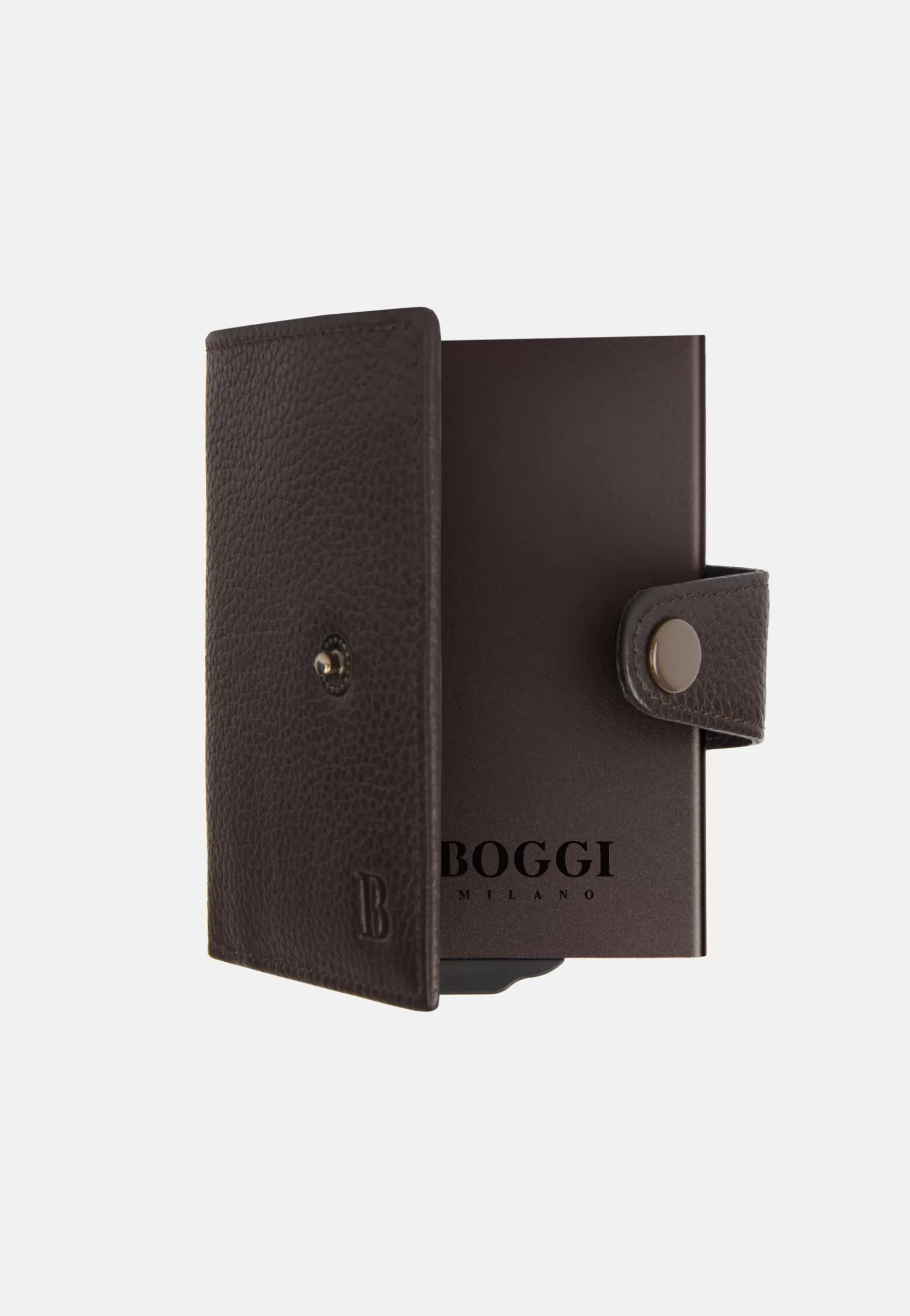 Small Leather Goods^Boggi Milano Leather Credit Card Holder Brown