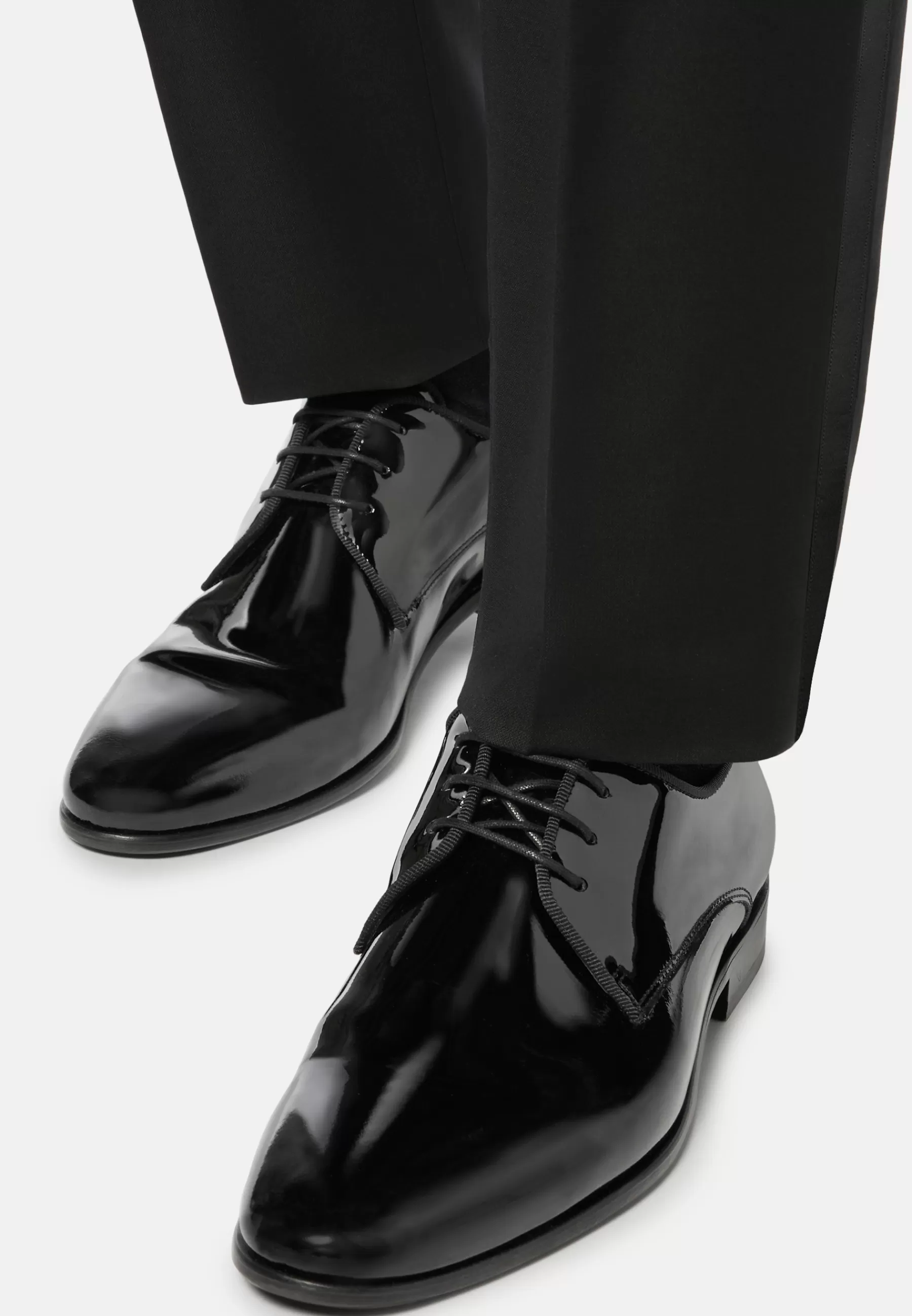 Classic^Boggi Milano Leather Derby Shoes Black