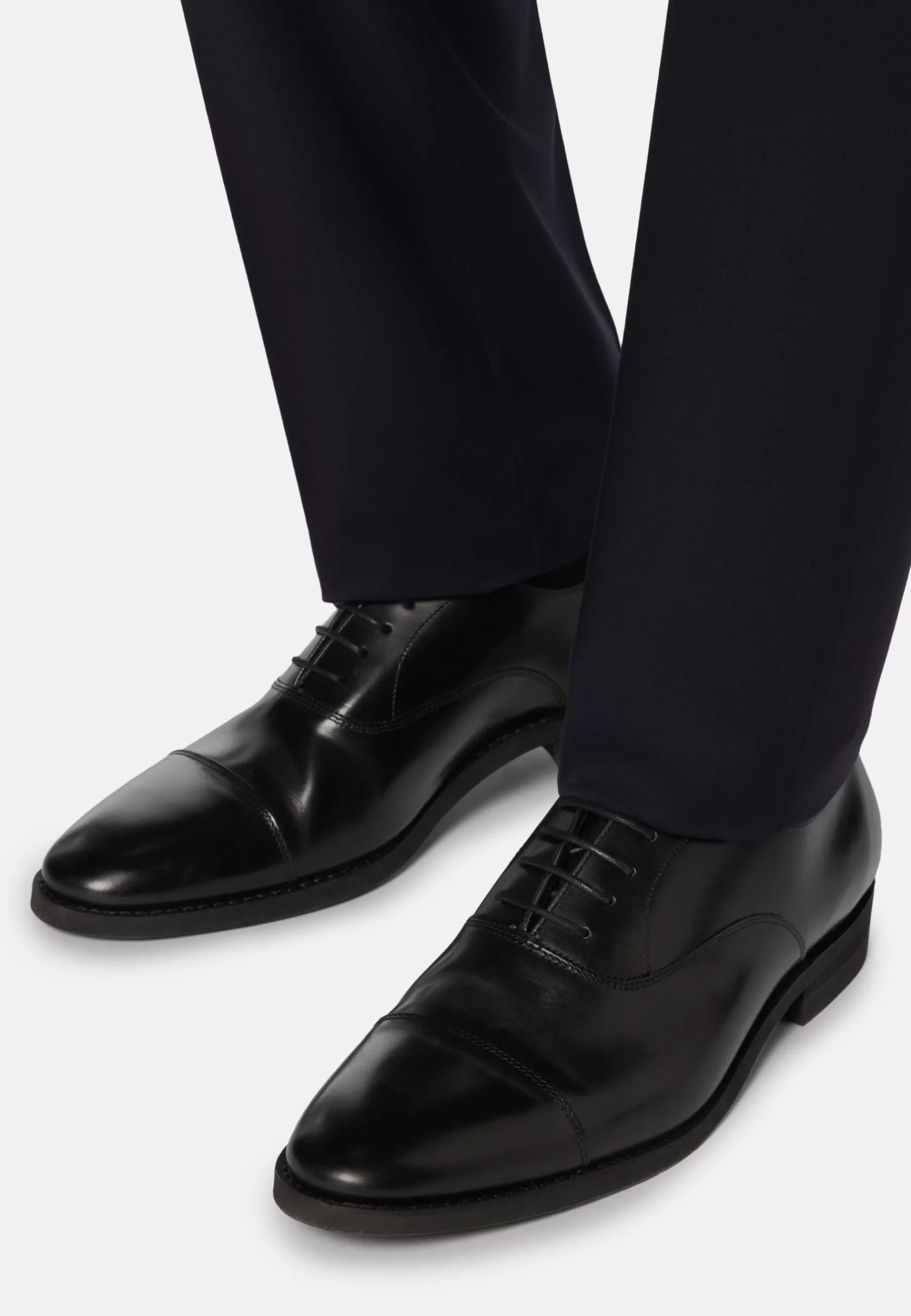 Classic^Boggi Milano Leather Oxford Shoes Black