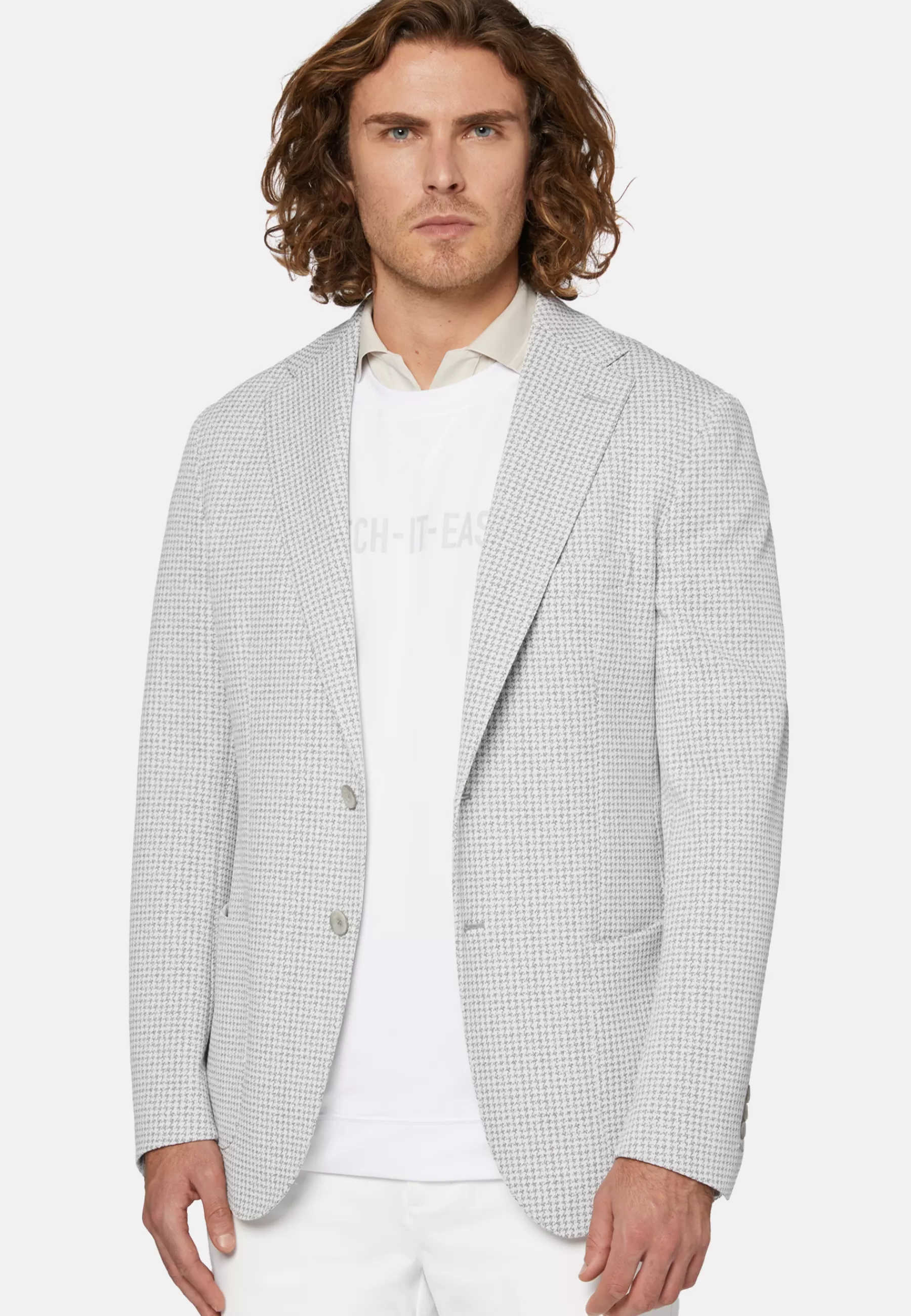 Blazers^Boggi Milano Houndstooth B Tech Jacket Light grey