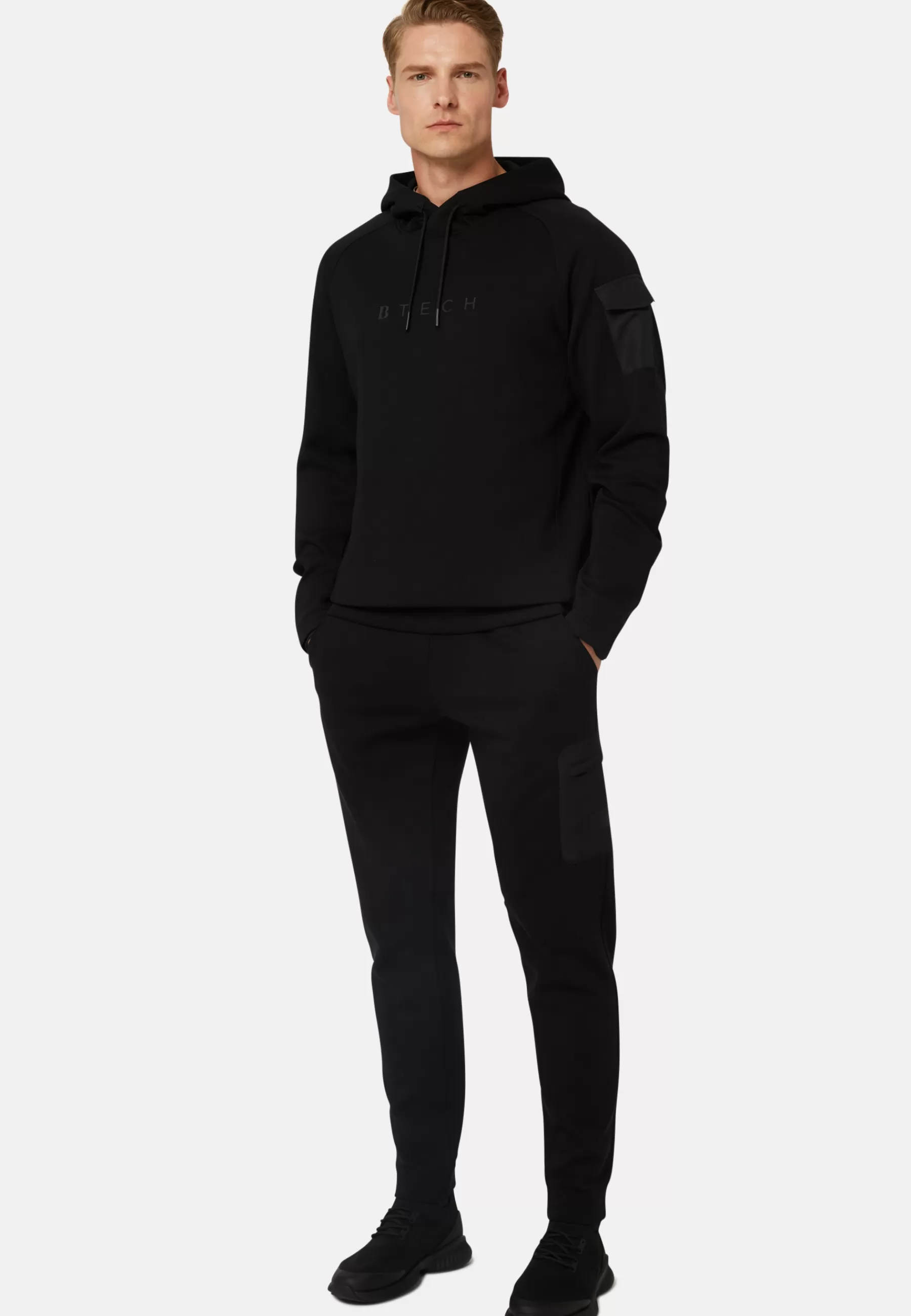 Sweatshirts and Joggers^Boggi Milano Light Recycled Scuba Hooded Sweatshirt Black