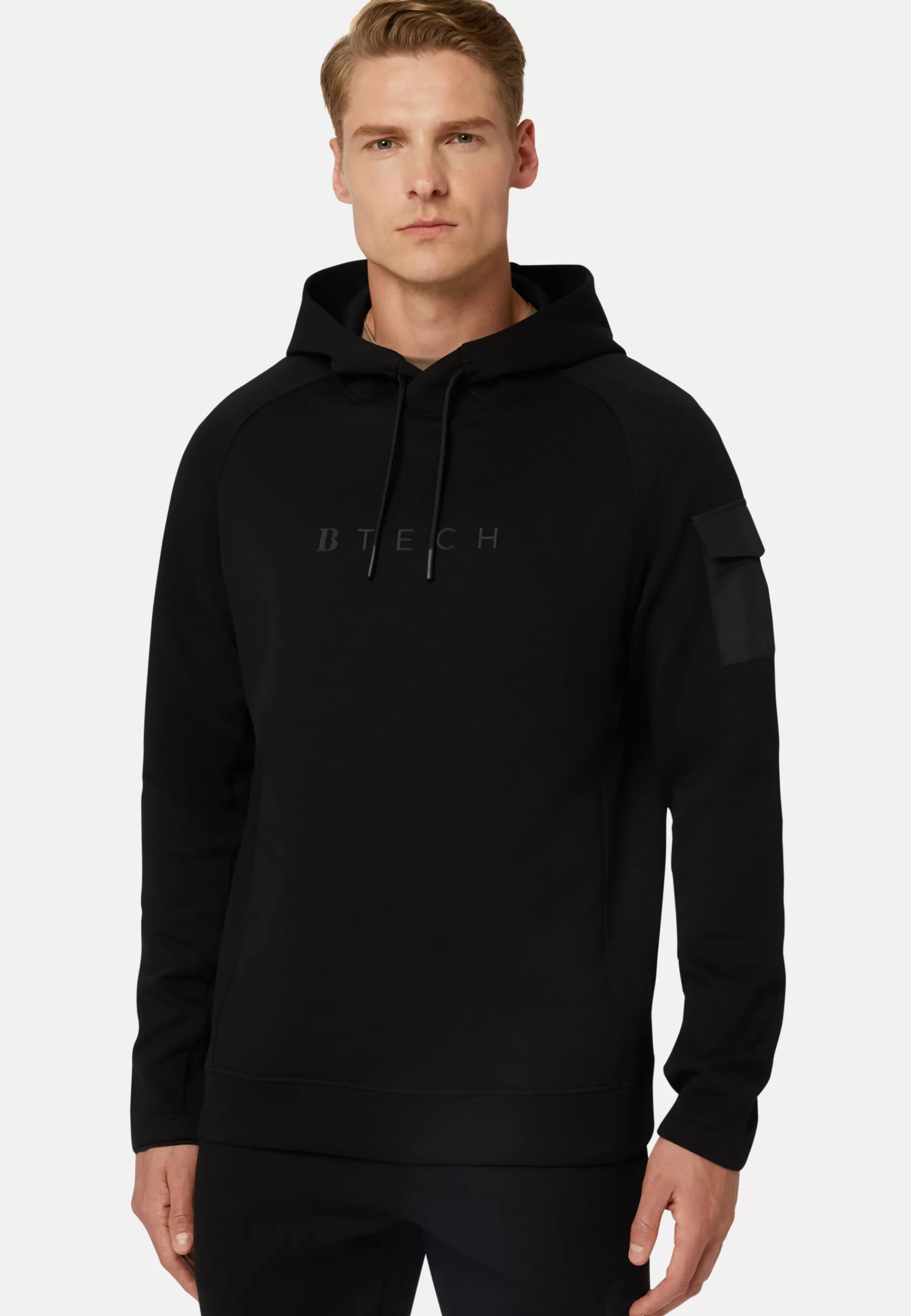 Sweatshirts and Joggers^Boggi Milano Light Recycled Scuba Hooded Sweatshirt Black