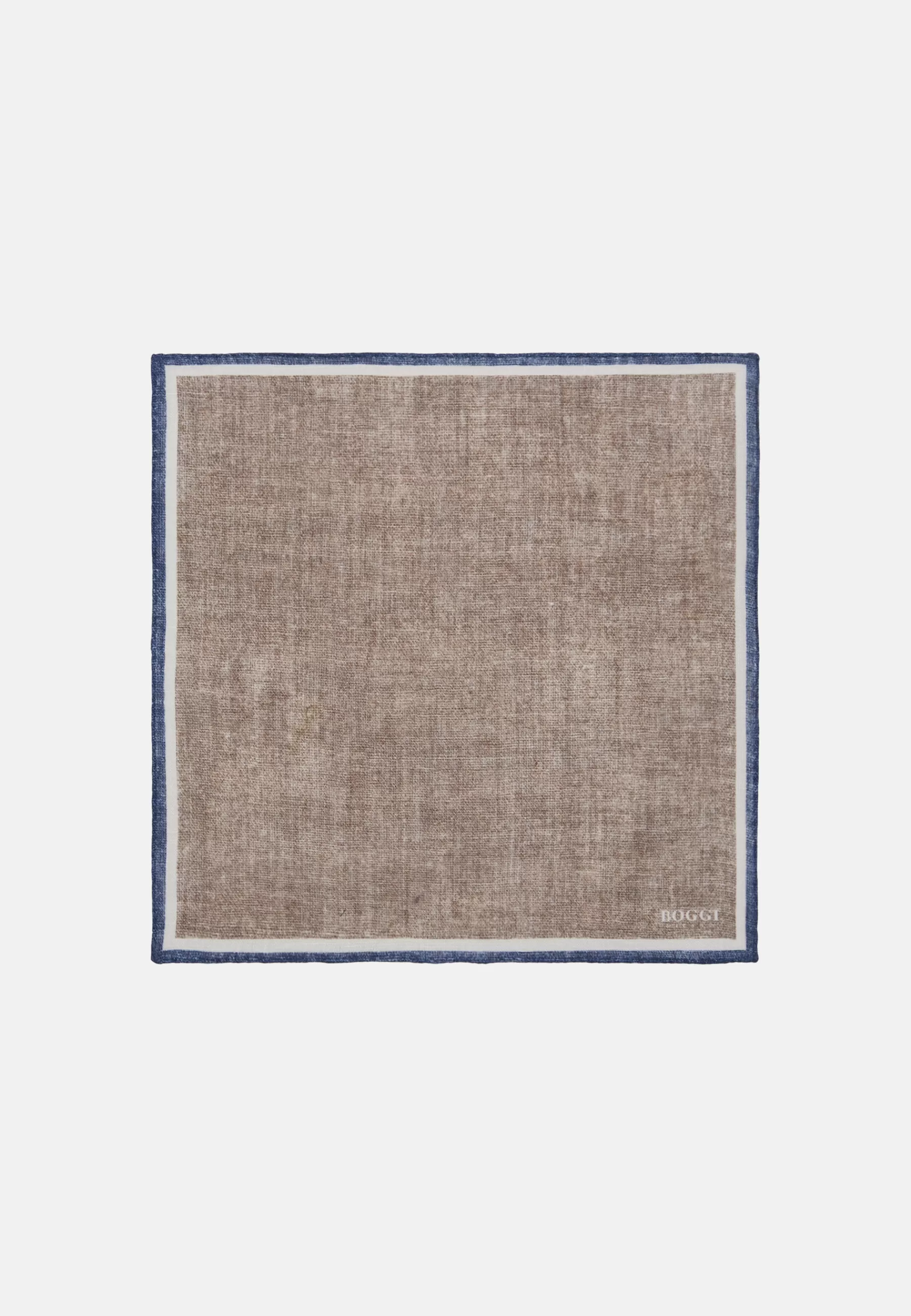 Pocket Squares^Boggi Milano Linen Pocket Square With Contrasting Edge Taupe