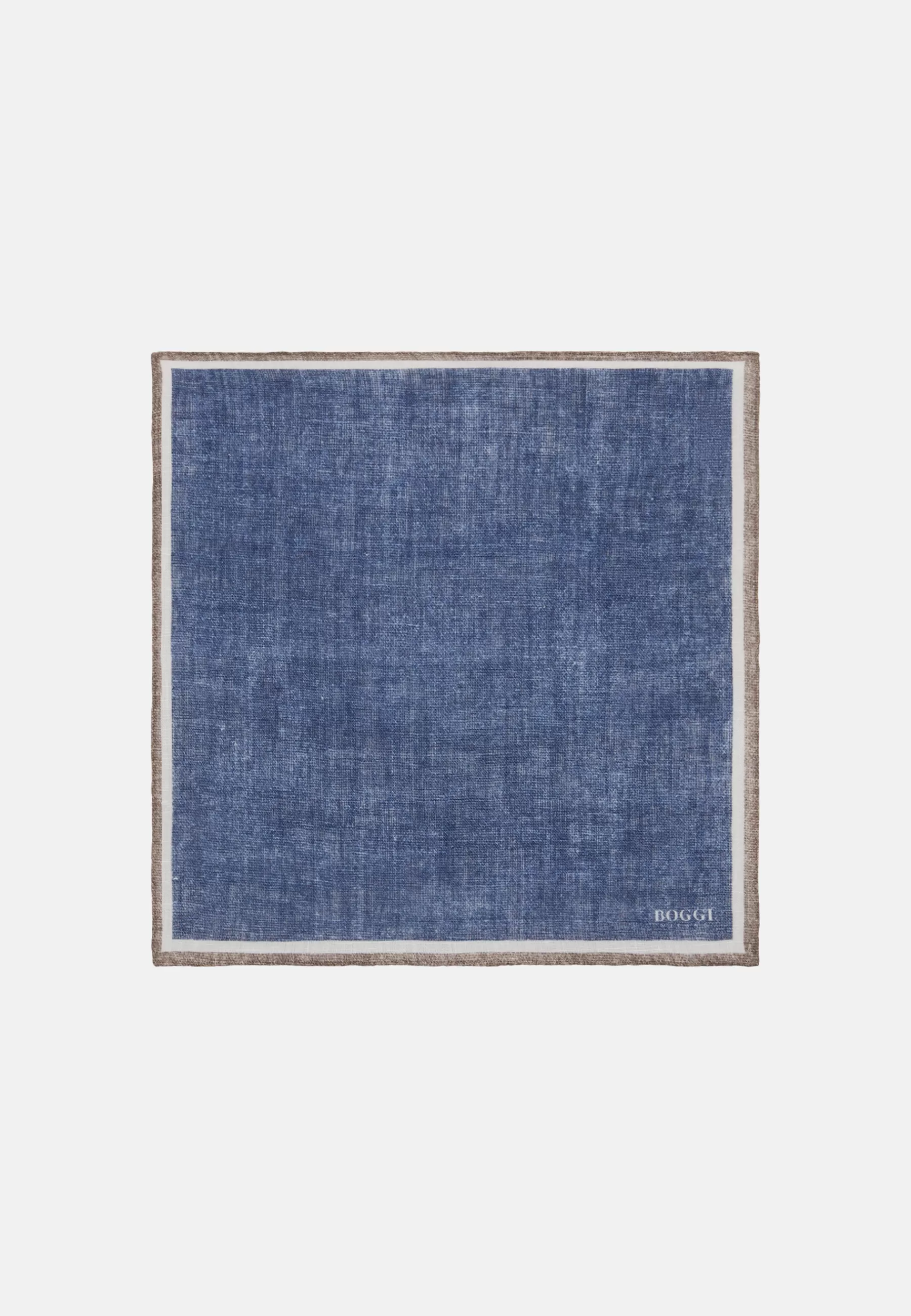 Pocket Squares^Boggi Milano Linen Pocket Square With Contrasting Edge Blue