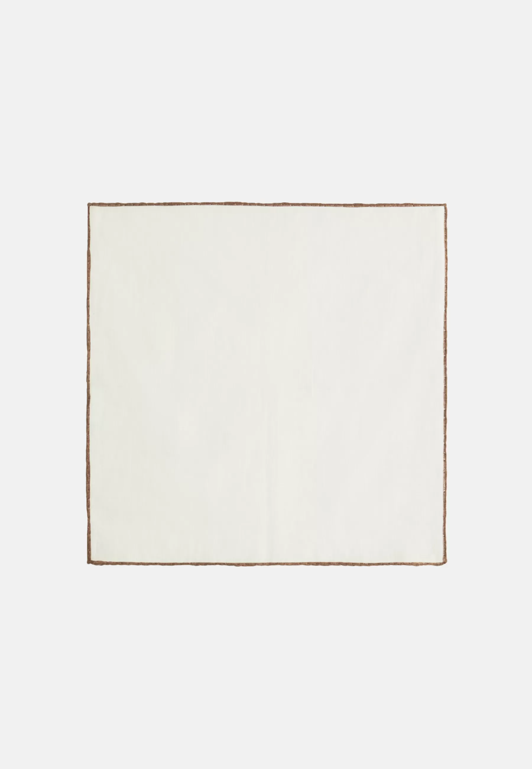 Pocket Squares^Boggi Milano Linen Pocket Square With Contrasting Piping White - Brown