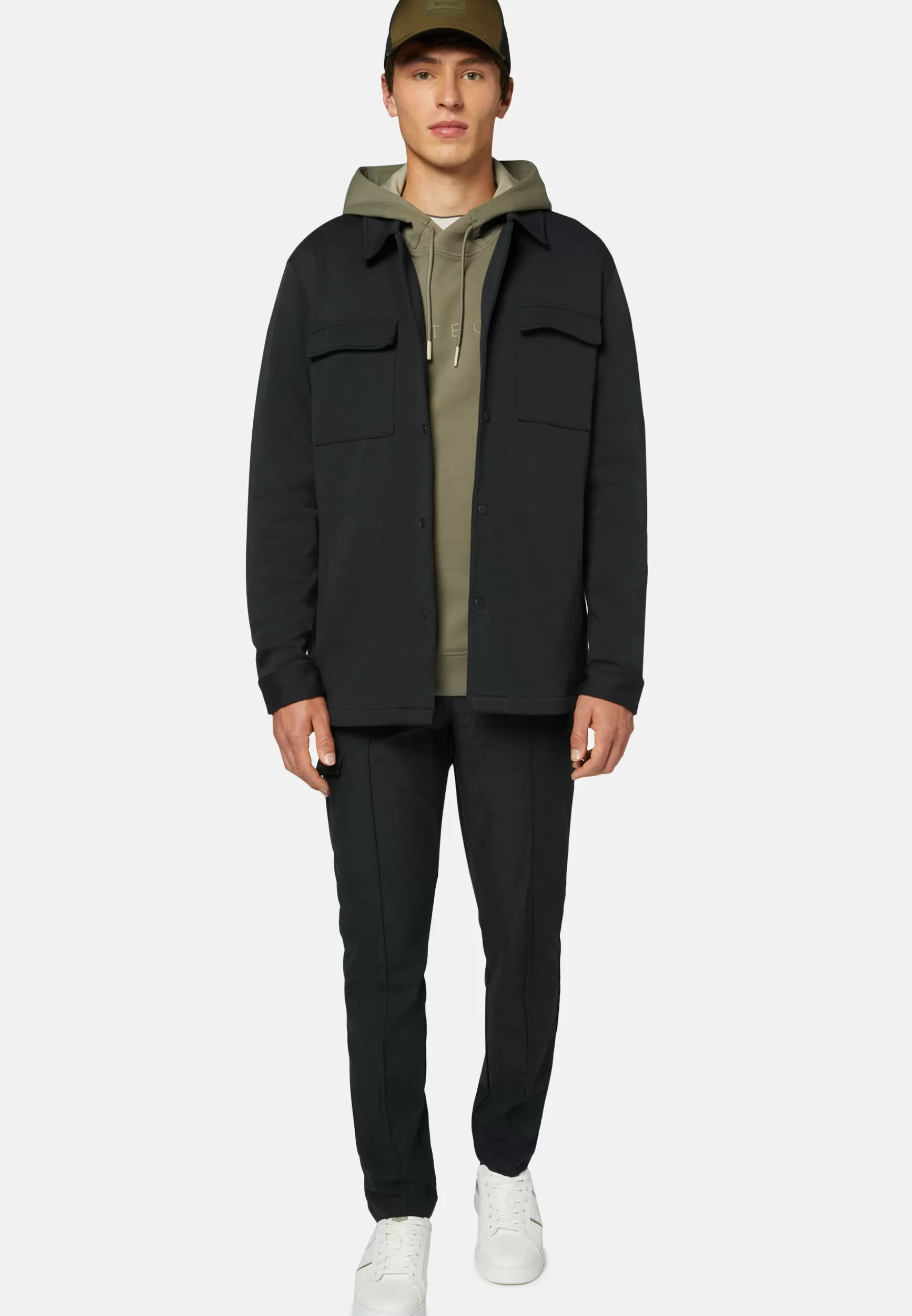 Outerwear | Overshirts^Boggi Milano Link Shirt Jacket In a Sustainable Cotton Blend Black