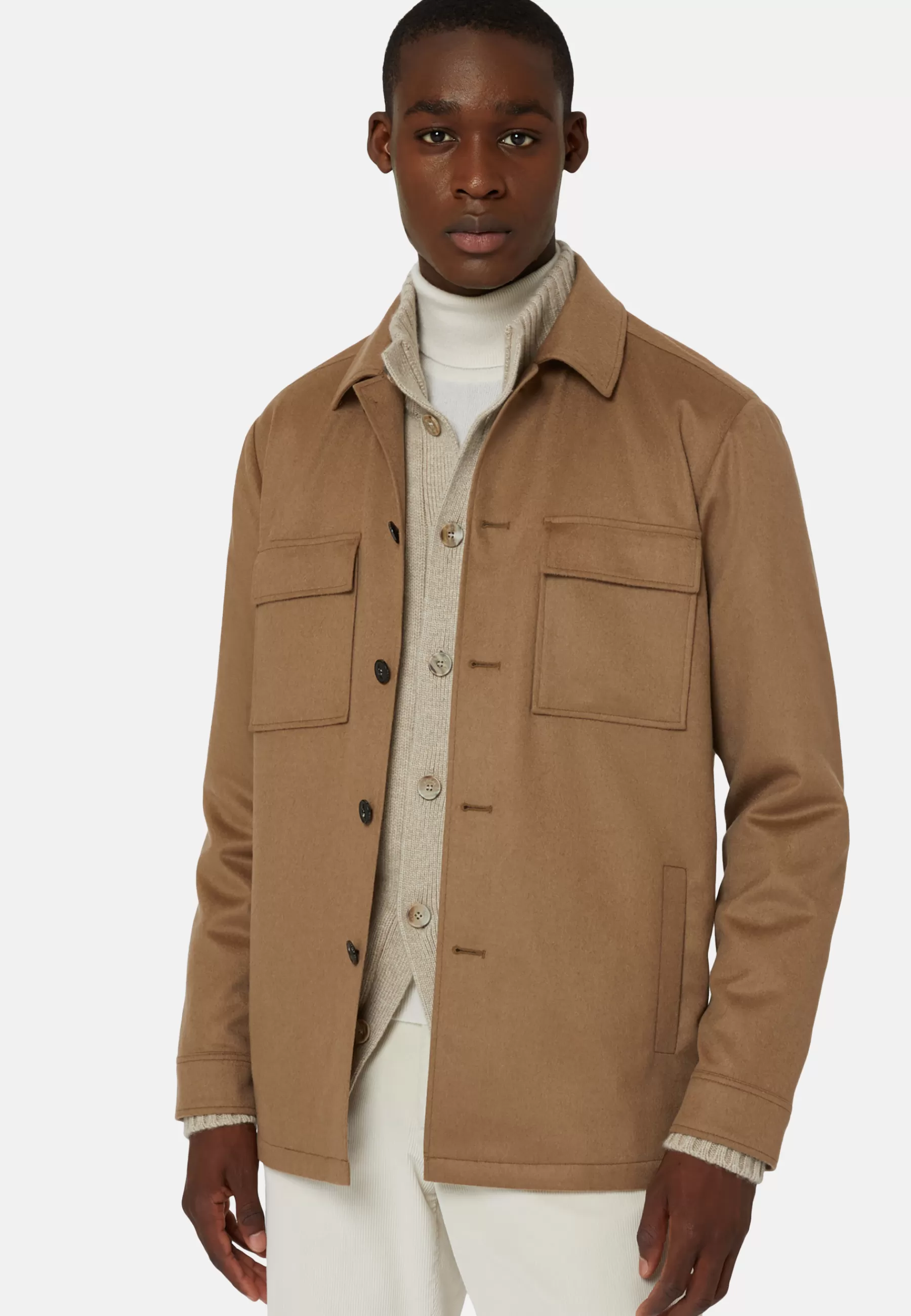 Outerwear | Overshirts^Boggi Milano Link Shirt Jacket in Pure Cashmere Hazelnut