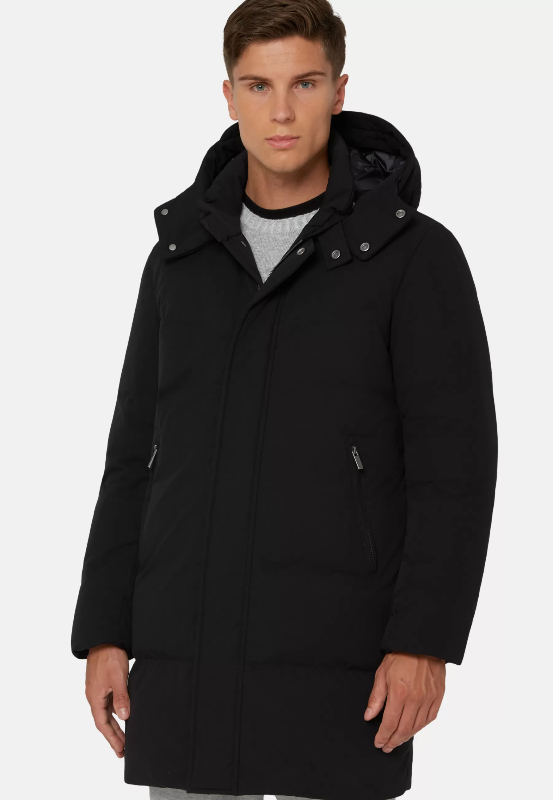 Outerwear^Boggi Milano Long Jacket In Nylon Padded With B Tech Down Black