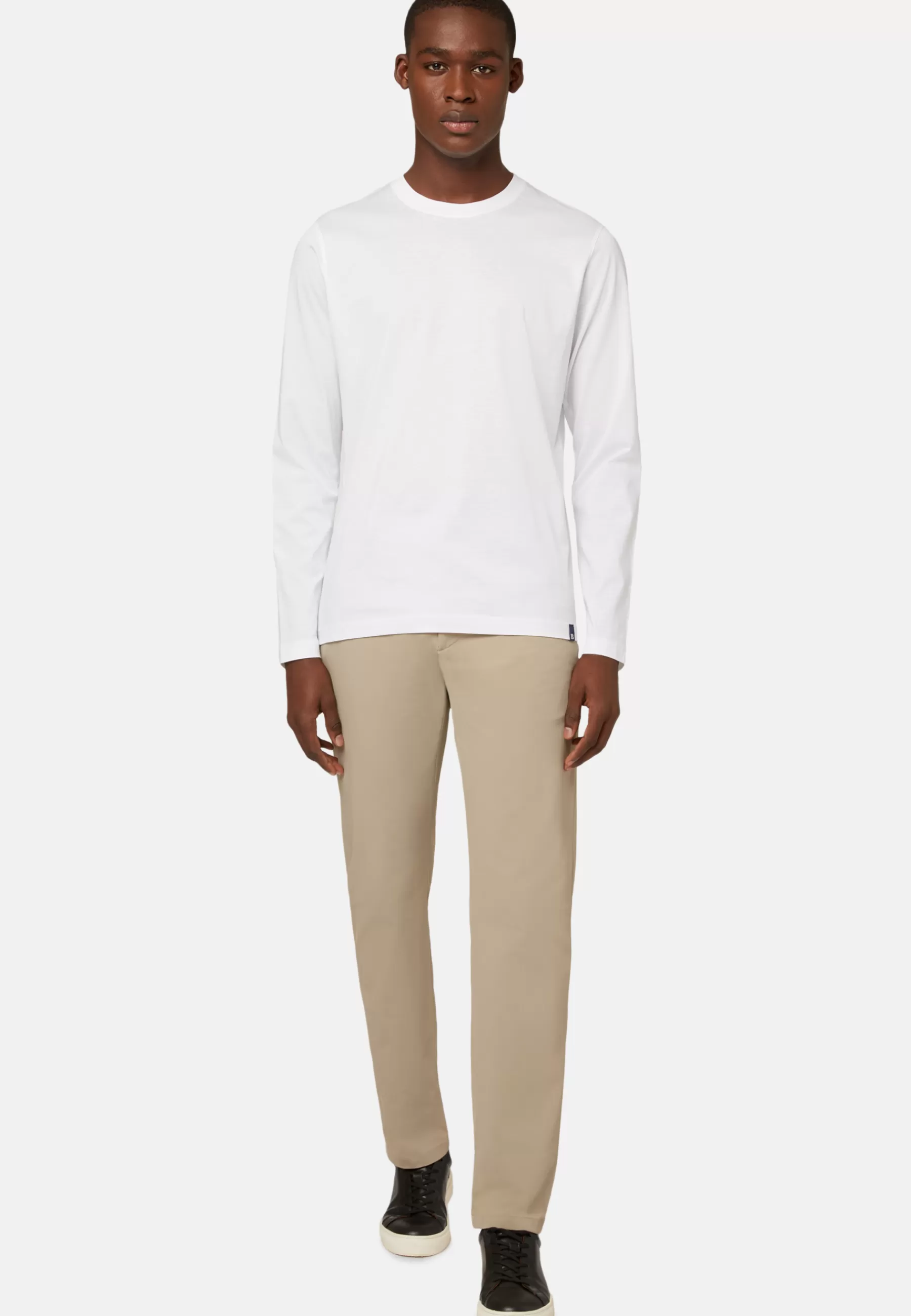 Polo Shirts and T-shirts | Must-Have^Boggi Milano Long-sleeved Pima Cotton Jersey T-shirt White