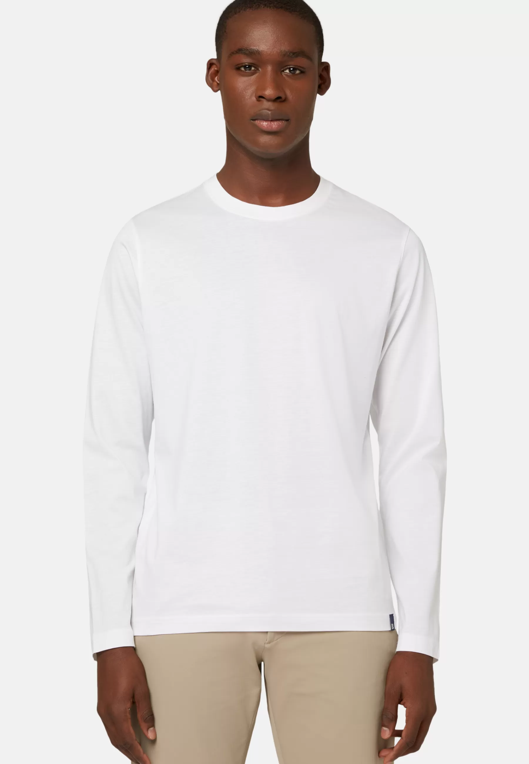 Polo Shirts and T-shirts | Must-Have^Boggi Milano Long-sleeved Pima Cotton Jersey T-shirt White