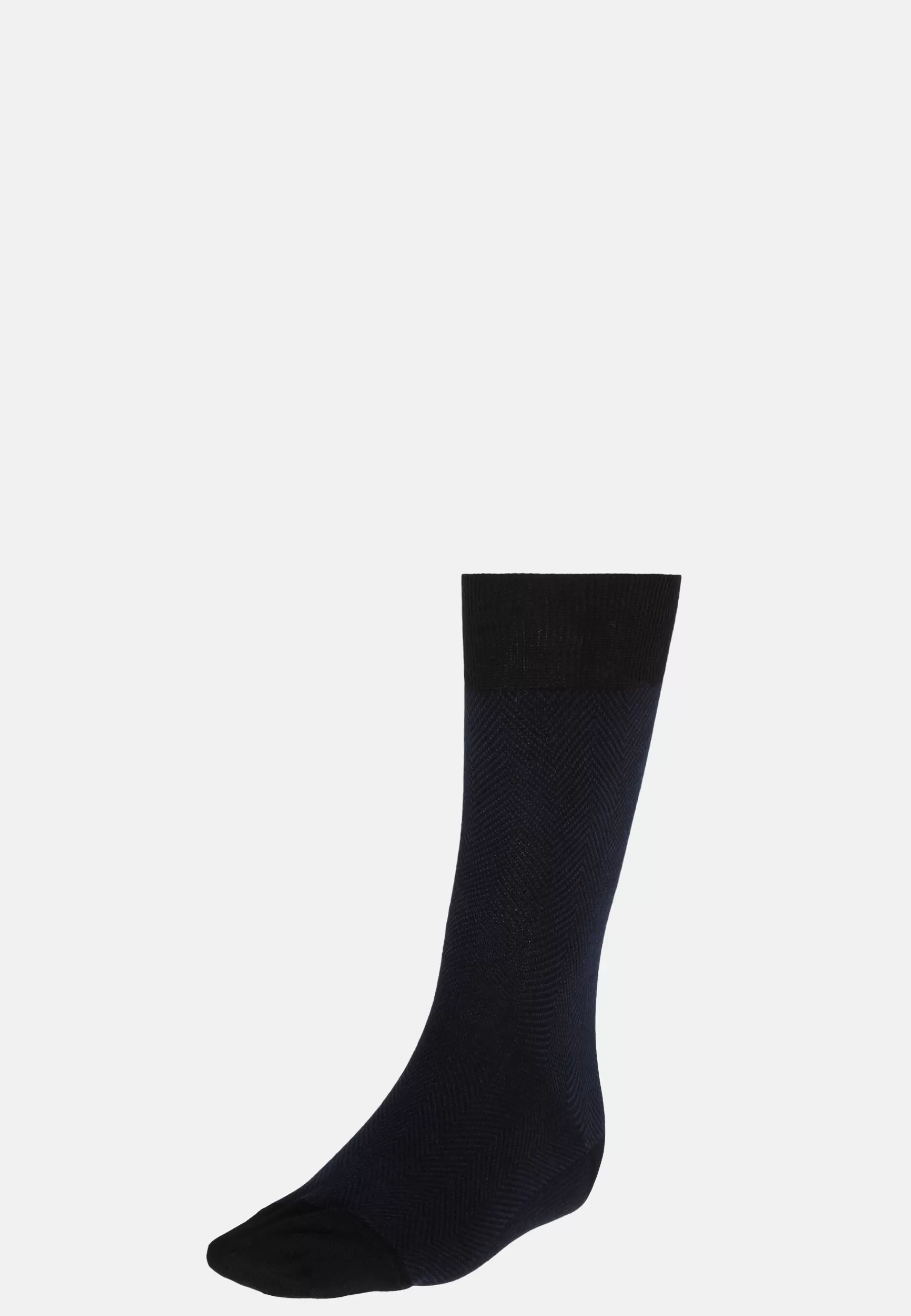 Socks^Boggi Milano Macro Herringbone pattern Socks in Organic Cotton Navy blue