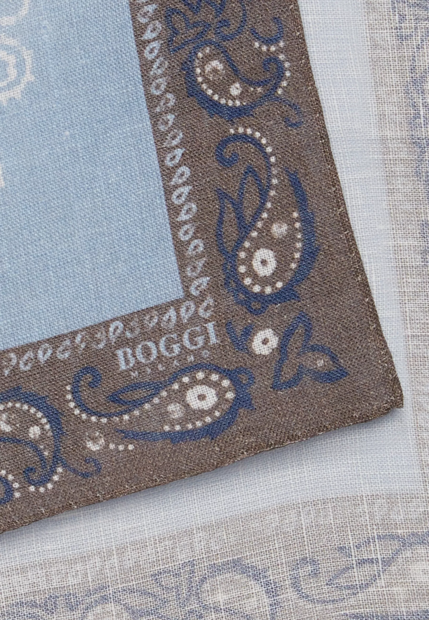 Pocket Squares^Boggi Milano Macro Patterned Linen Pocket Square Light Blue