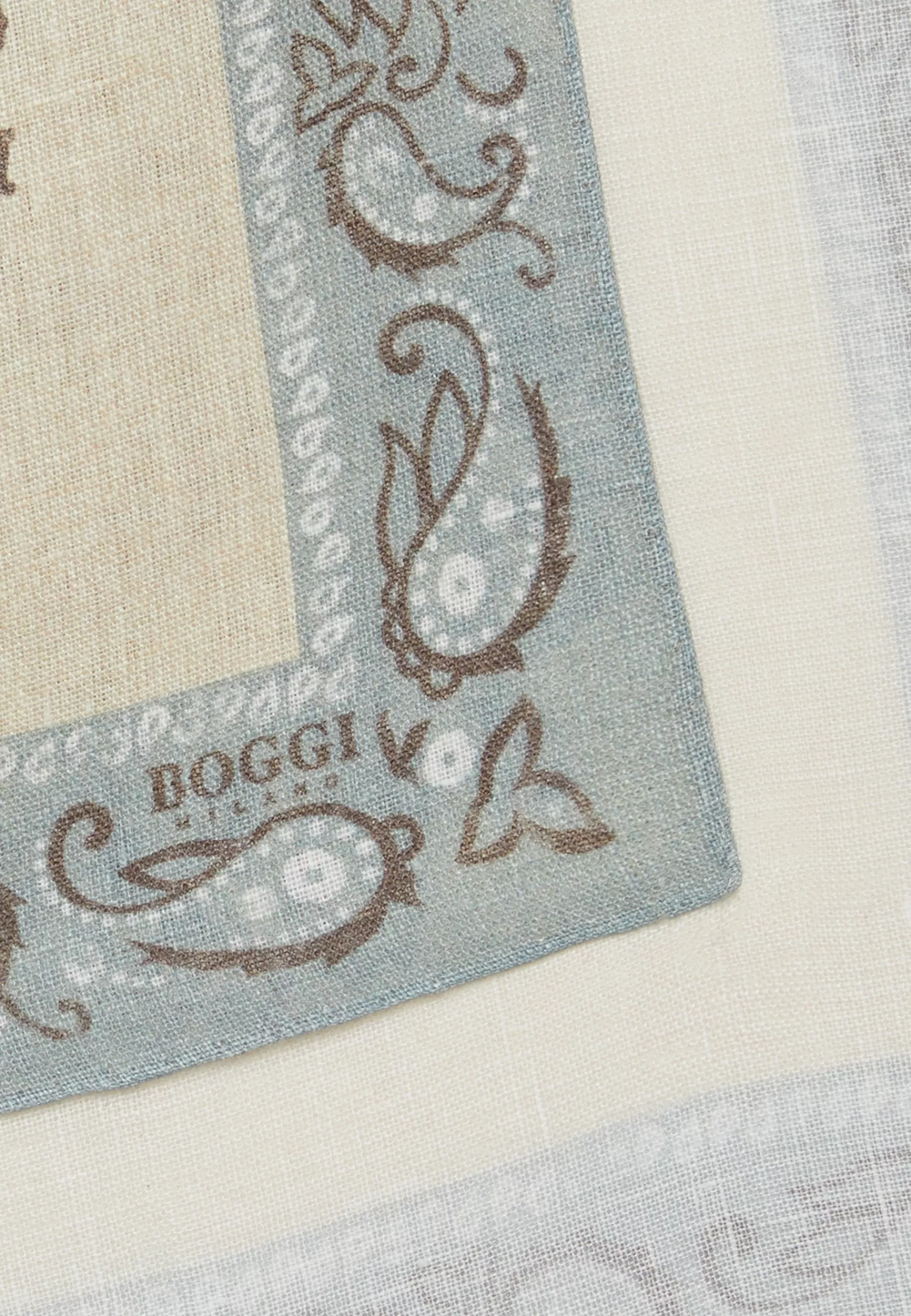 Pocket Squares^Boggi Milano Macro Patterned Linen Pocket Square Green