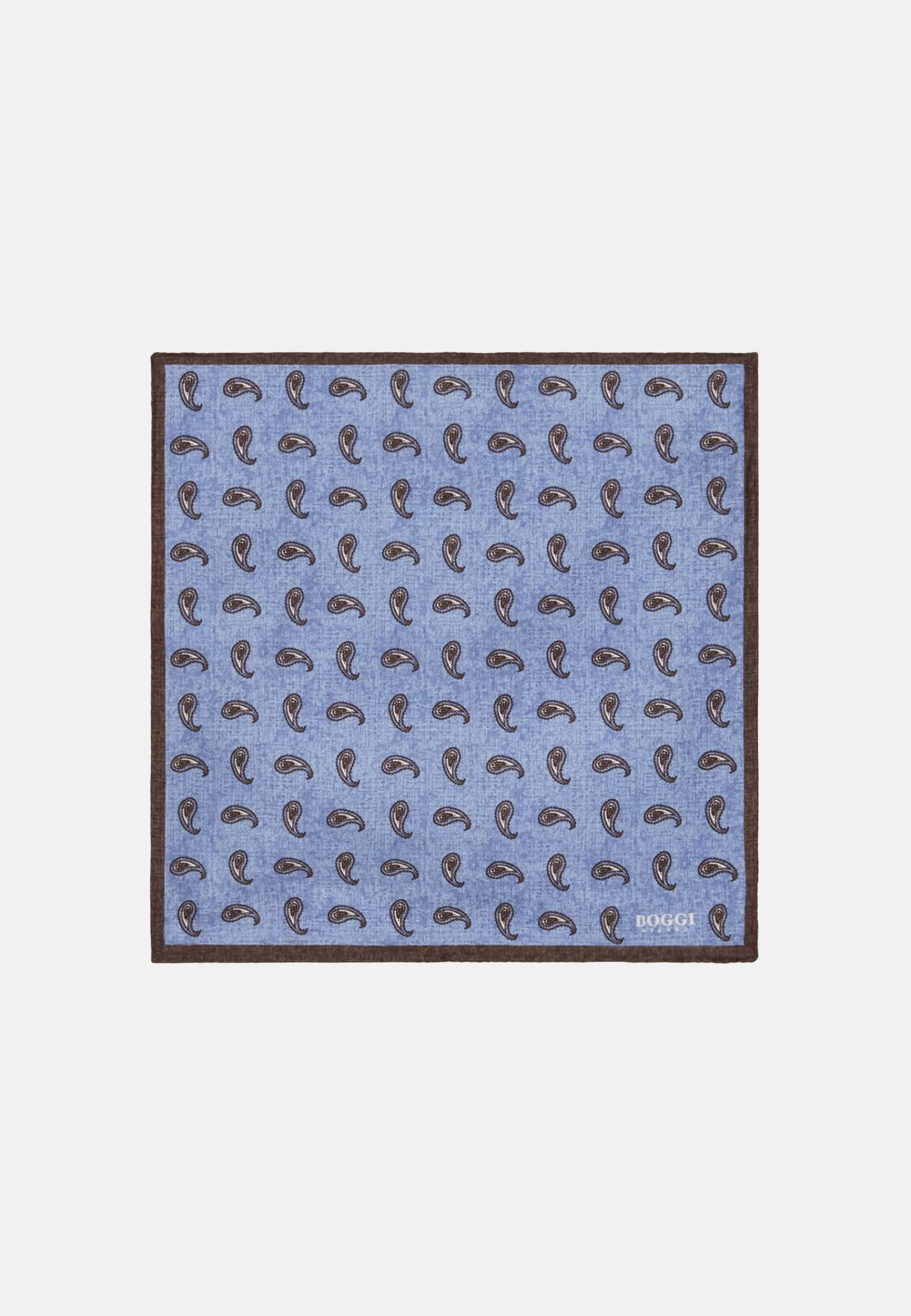 Pocket Squares^Boggi Milano Micro Patterned Silk Pocket Square Light Blue