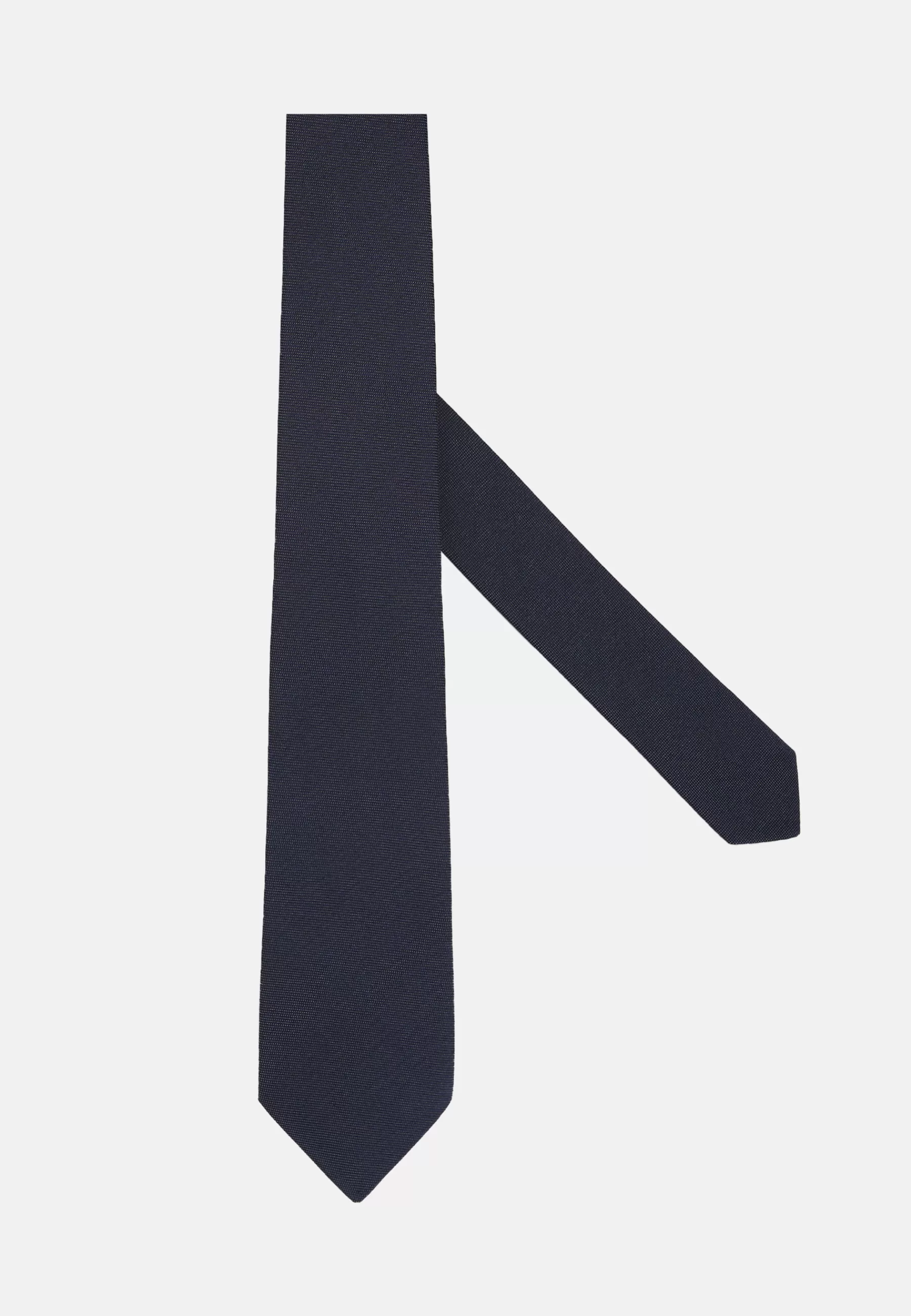 Ties^Boggi Milano Micro Textured Silk Blend Tie Navy blue