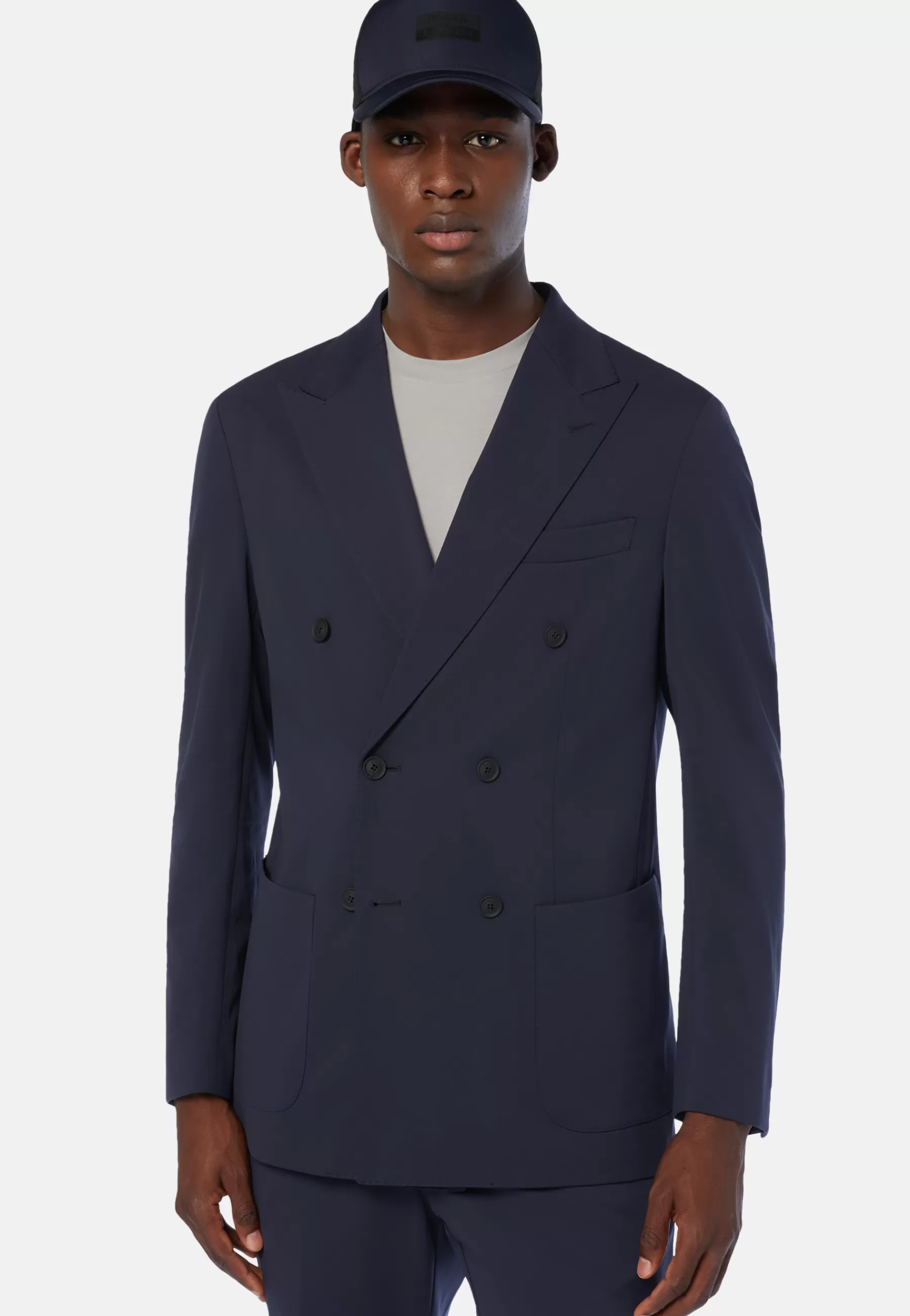 Blazers | Suits^Boggi Milano Double-Breasted Jacket in B Tech Nylon Navy blue