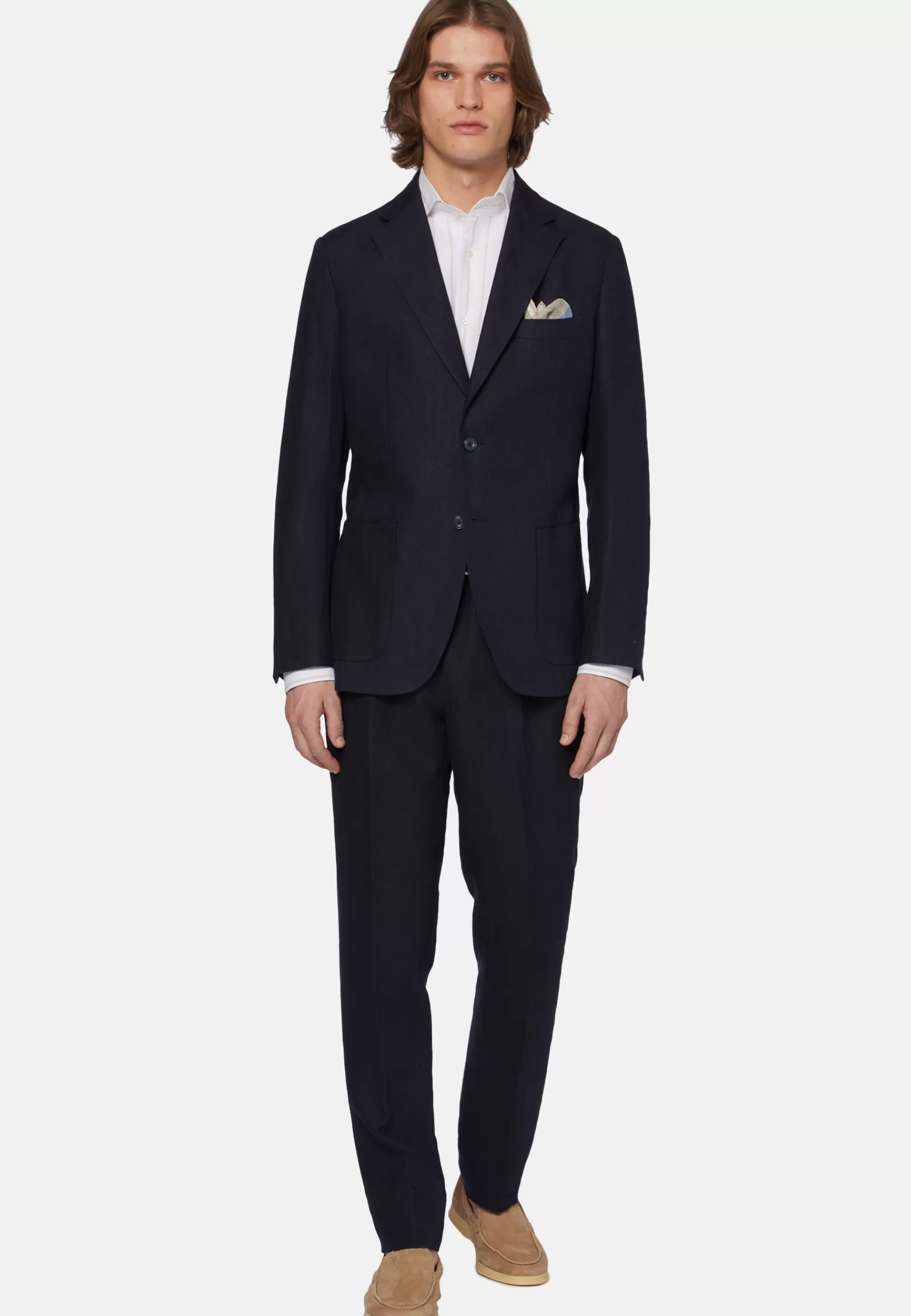 Suits^Boggi Milano Dress In Pure Linen Navy blue