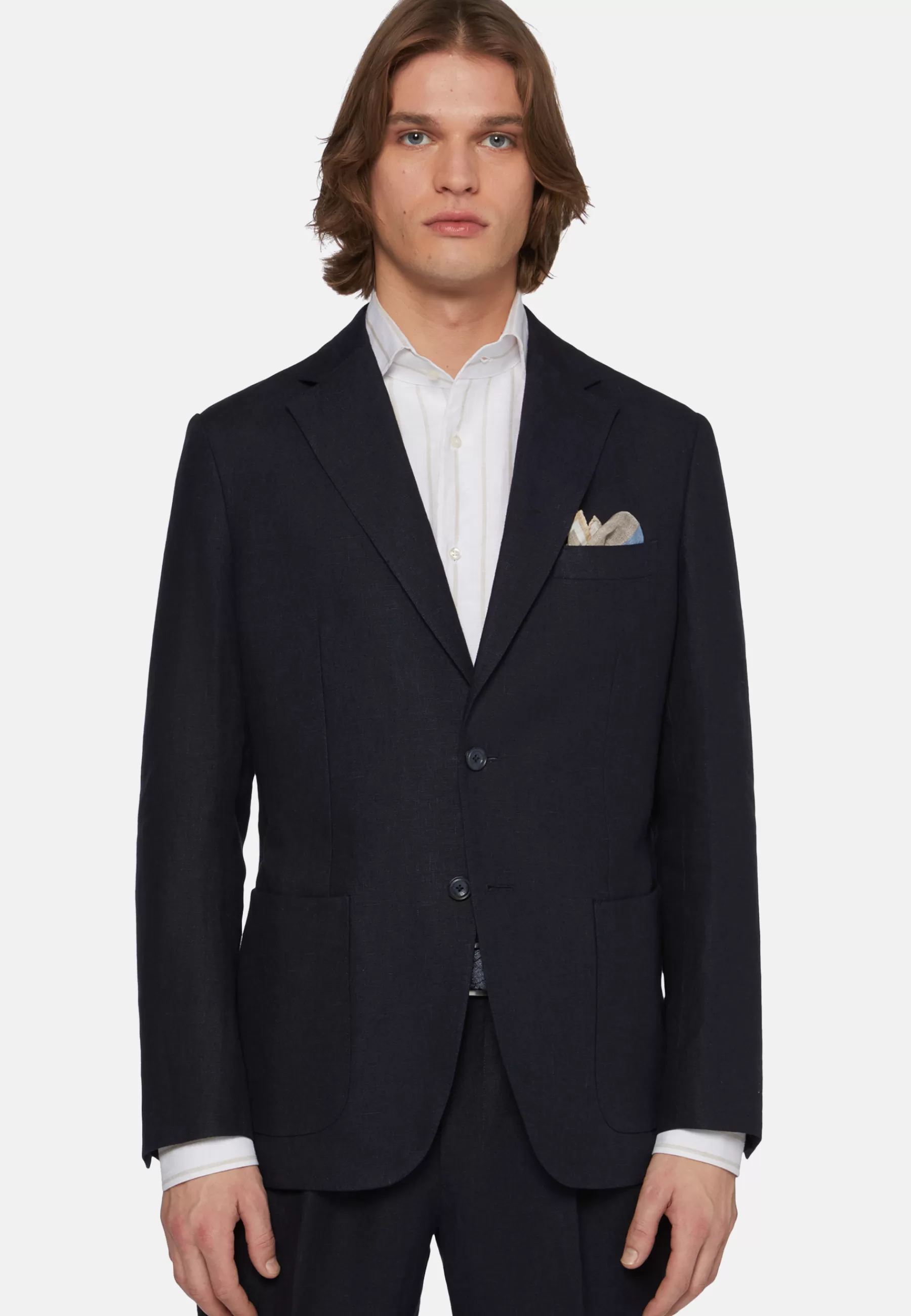 Suits^Boggi Milano Dress In Pure Linen Navy blue