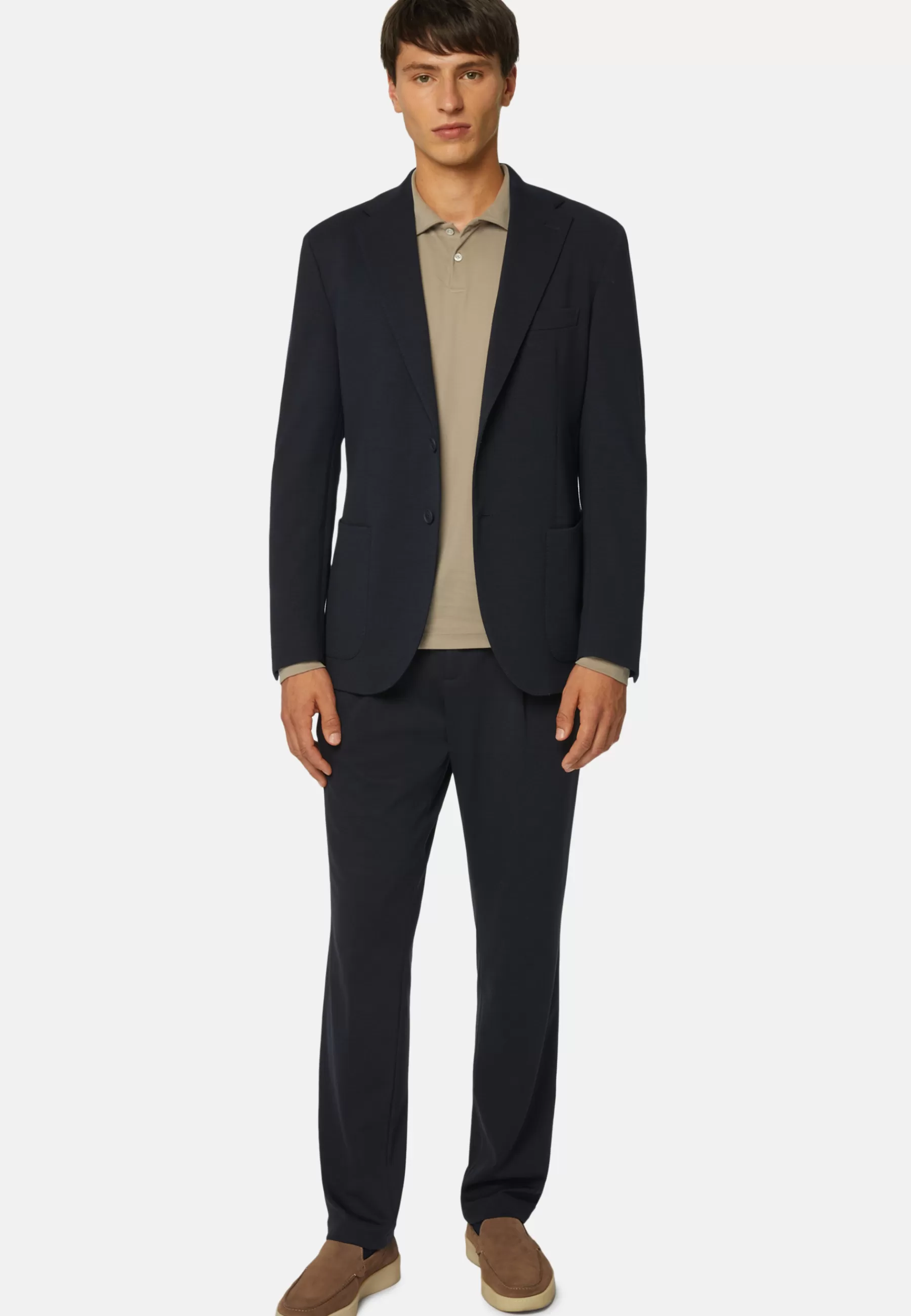 Blazers^Boggi Milano Jacket B Tech in Nylon And Wool Navy blue