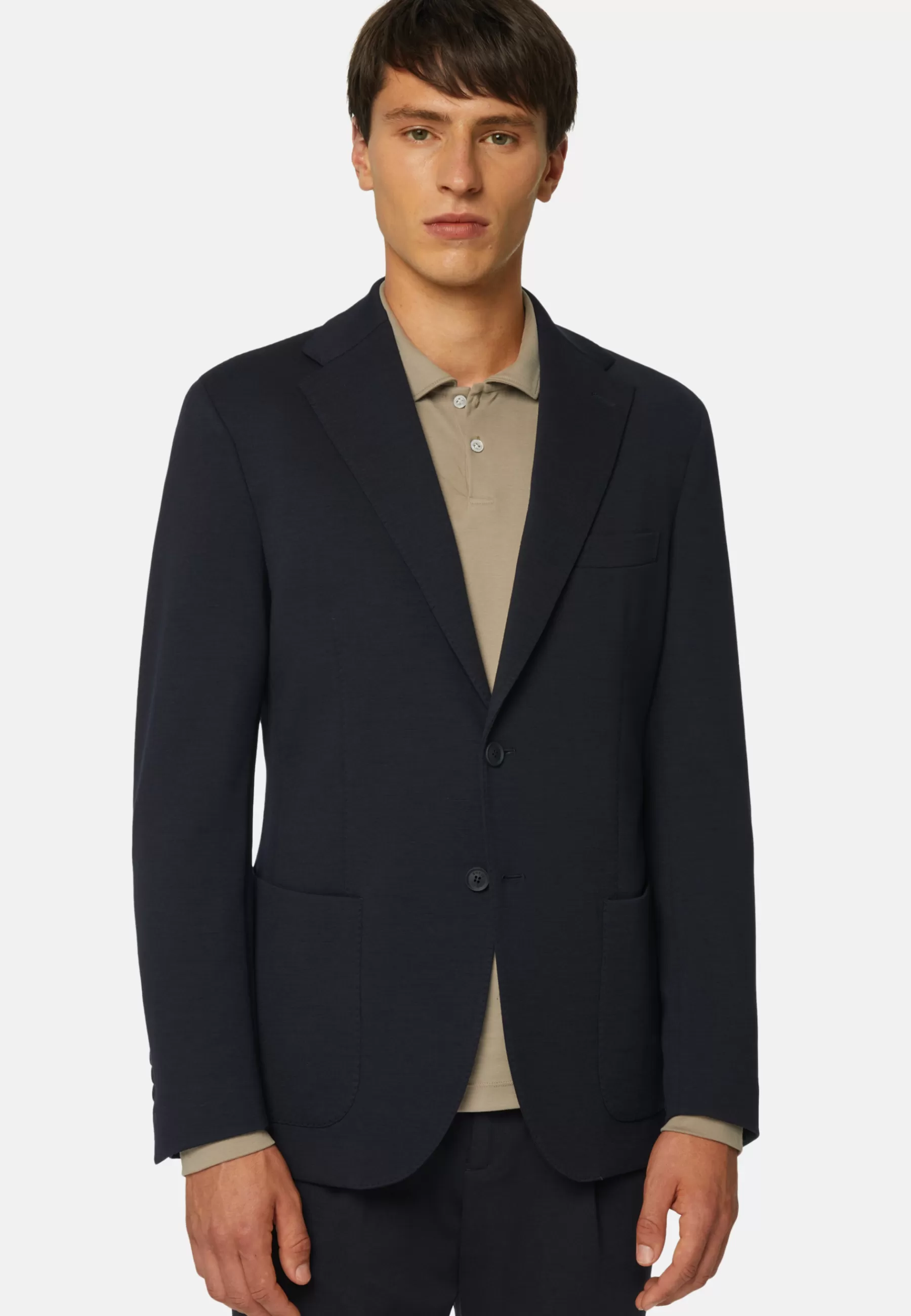 Blazers^Boggi Milano Jacket B Tech in Nylon And Wool Navy blue