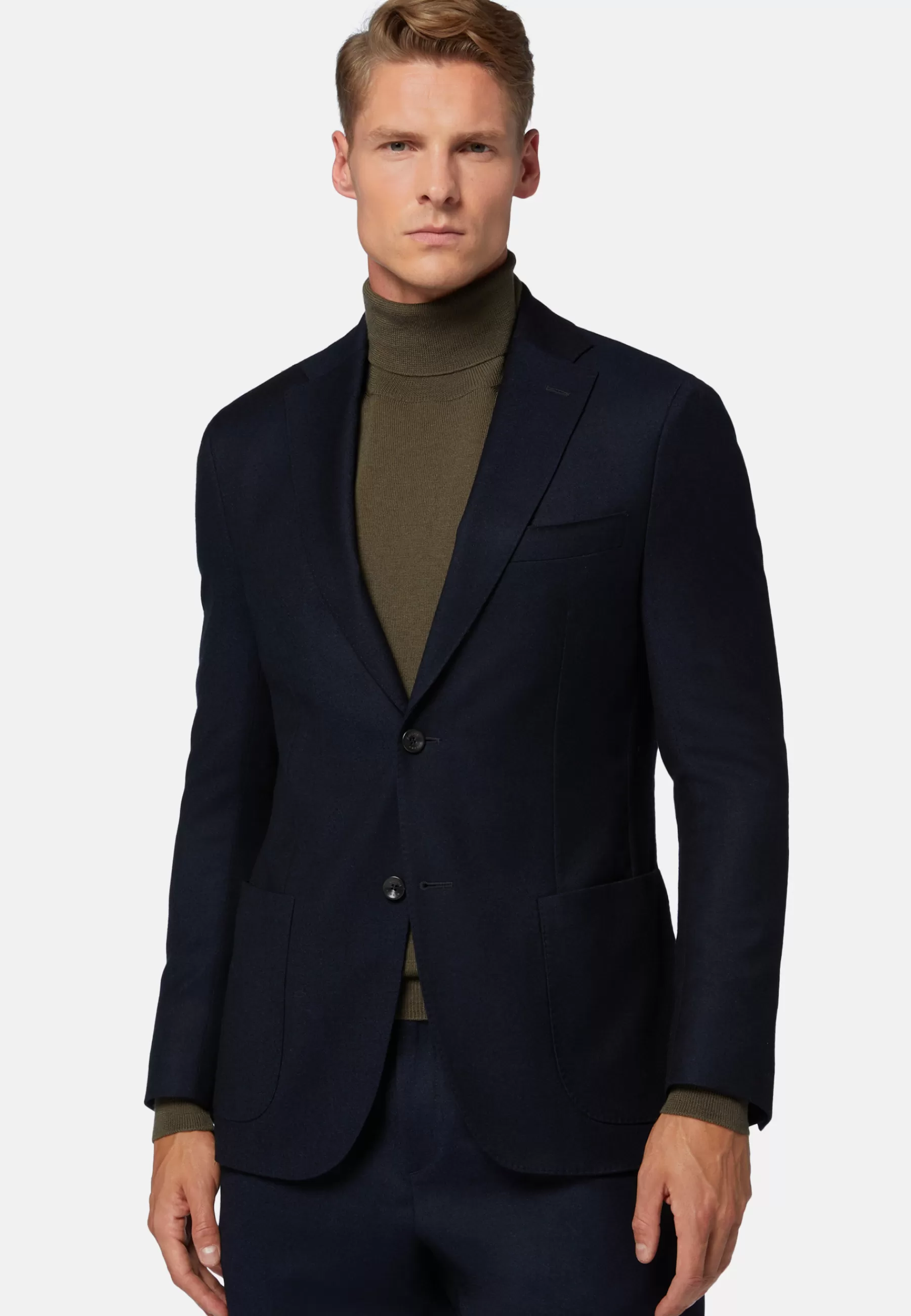 Blazers^Boggi Milano Jacket in Wool Flannel Navy blue