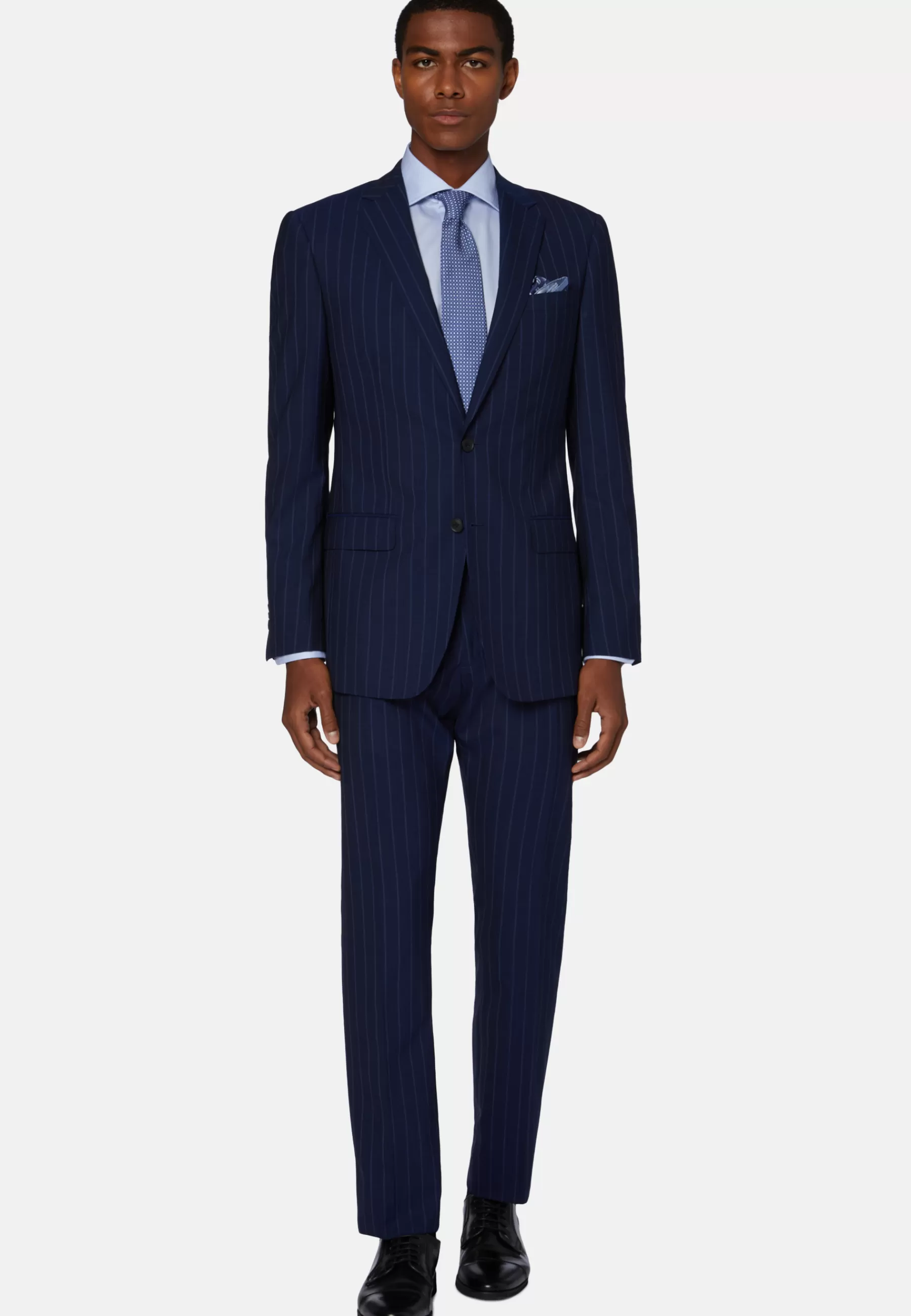 Suits^Boggi Milano Pinstripe Suit In Stretch Wool Navy blue