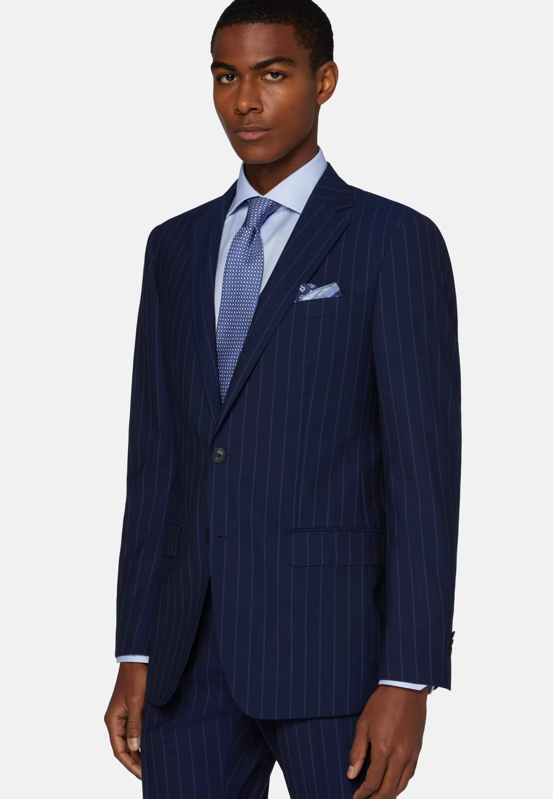 Suits^Boggi Milano Pinstripe Suit In Stretch Wool Navy blue