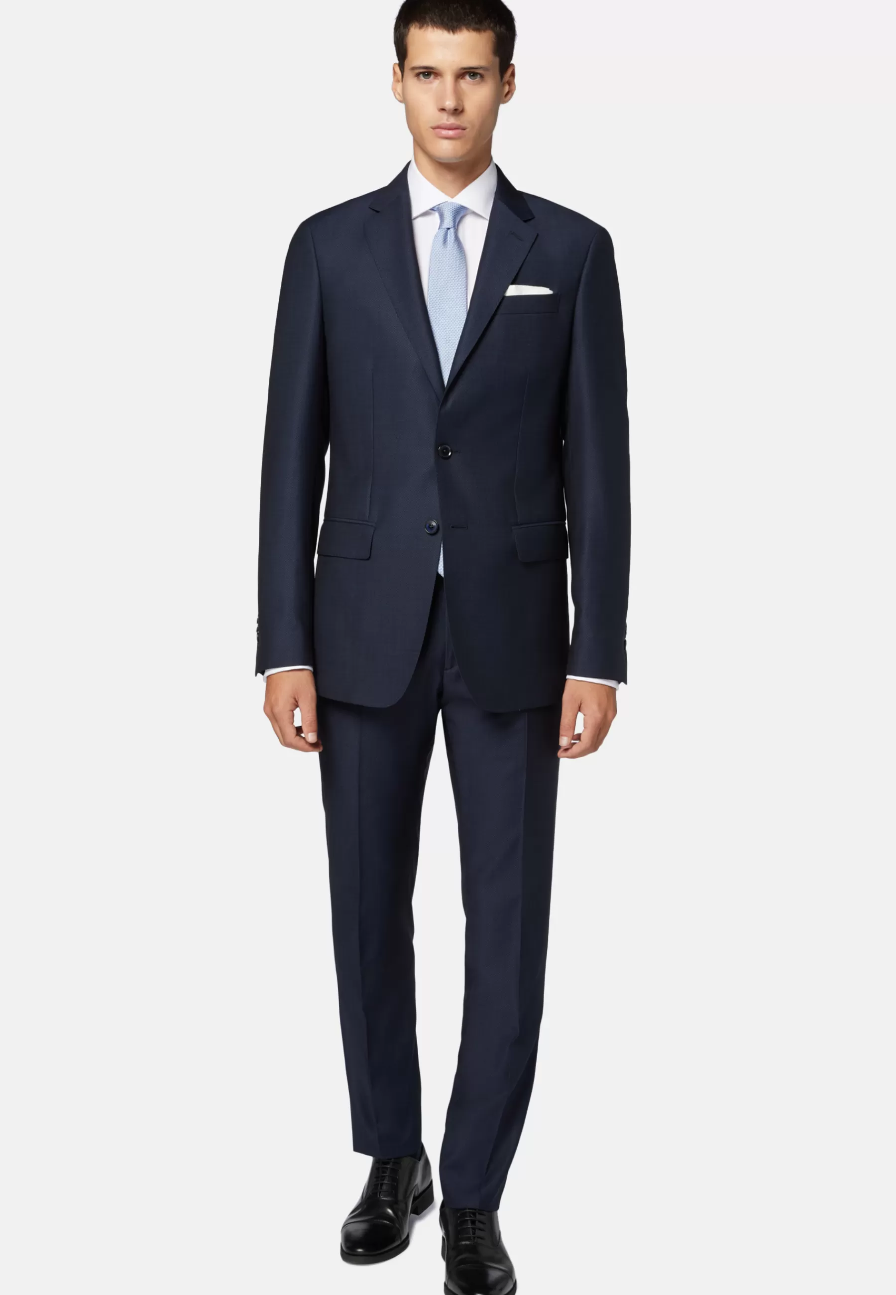 Suits^Boggi Milano Textured Wool Suit Navy blue