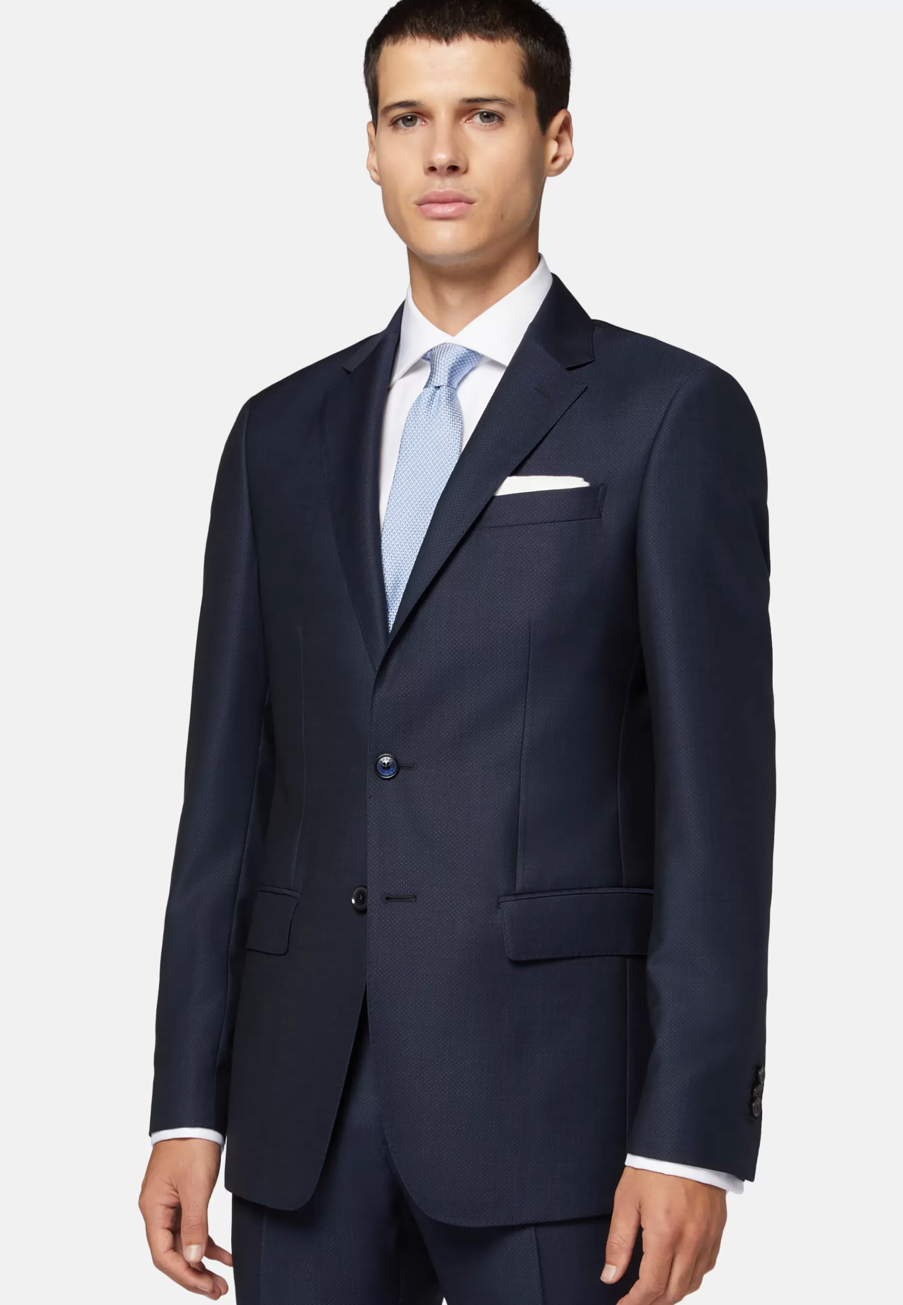 Suits^Boggi Milano Textured Wool Suit Navy blue