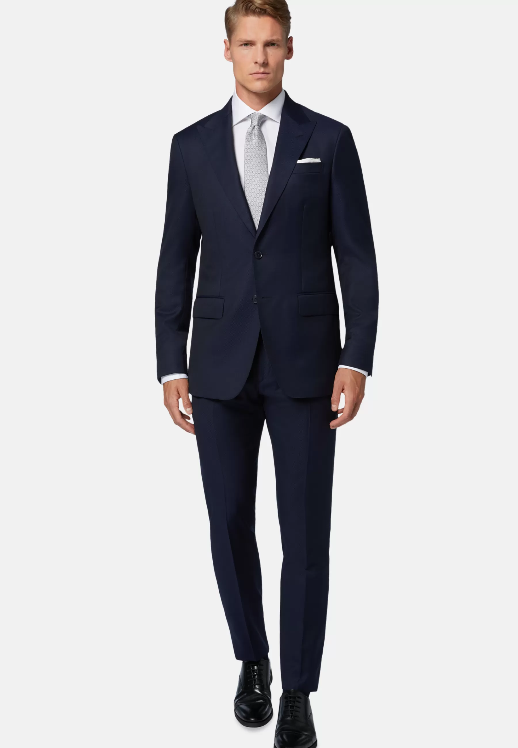 Suits^Boggi Milano Textured Wool Suit Navy blue