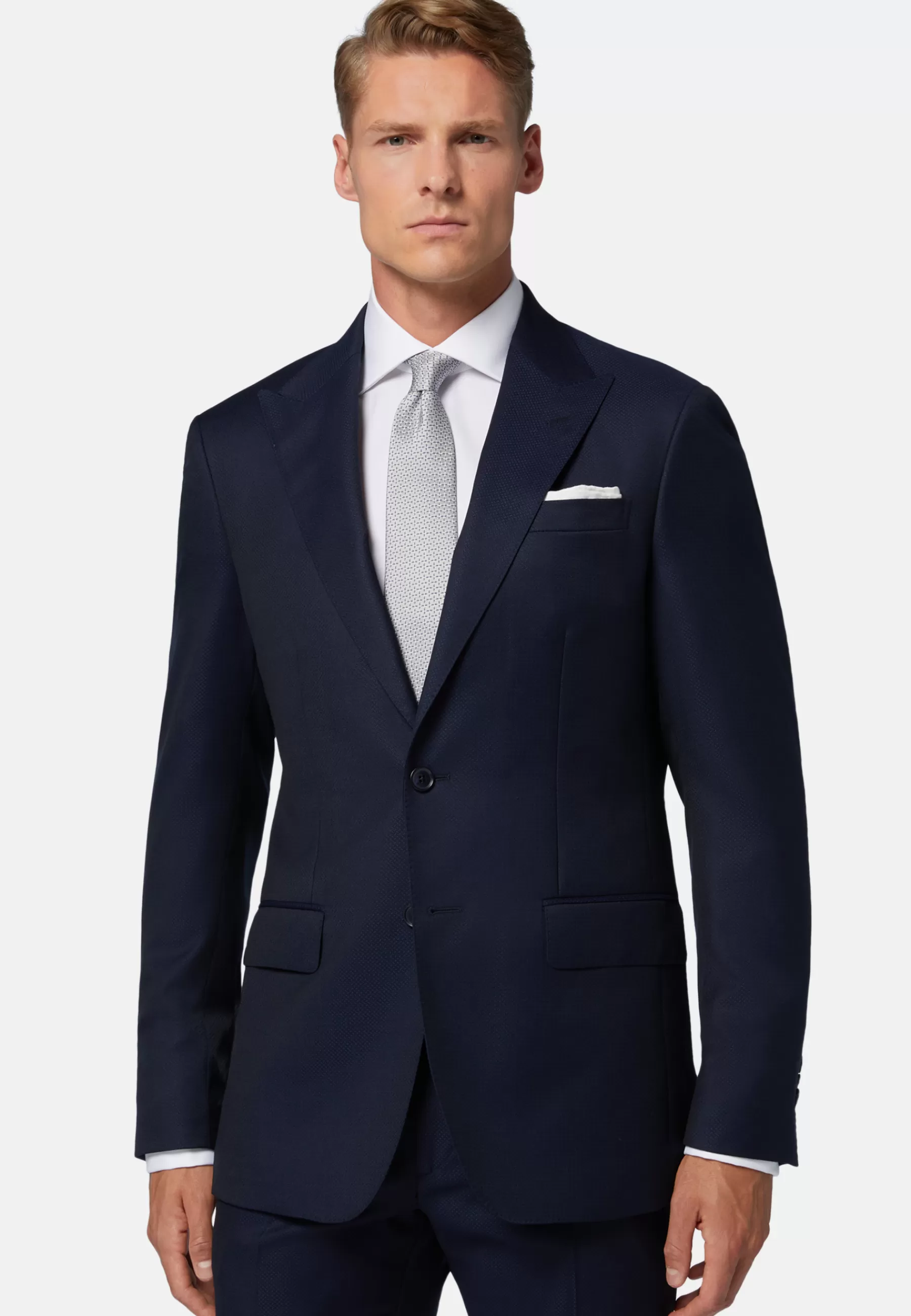 Suits^Boggi Milano Textured Wool Suit Navy blue