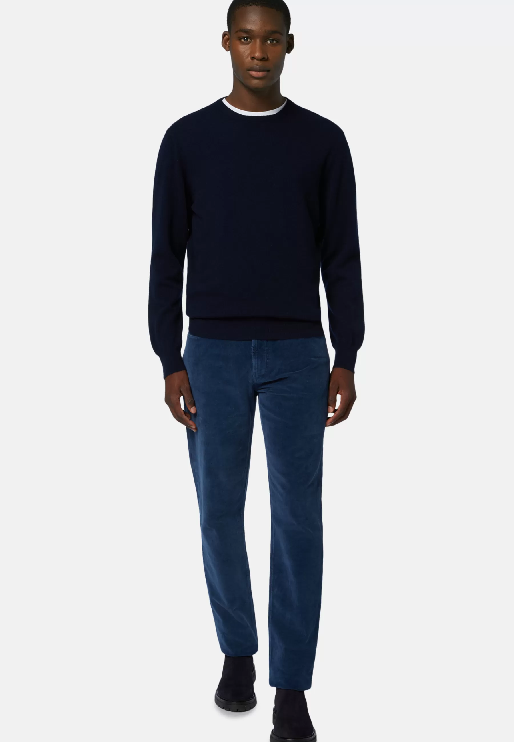 Knitwear^Boggi Milano Navy Crew Neck Jumper In Cashmere Navy blue