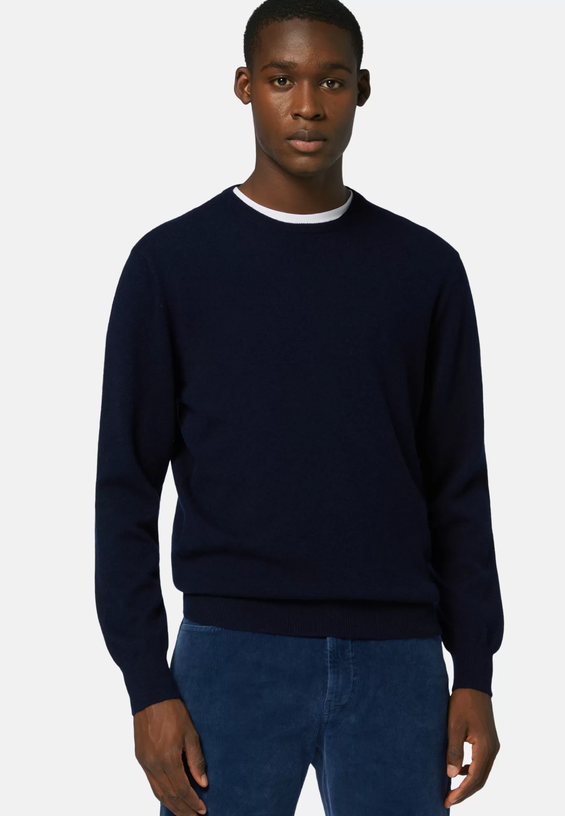 Knitwear^Boggi Milano Navy Crew Neck Jumper In Cashmere Navy blue