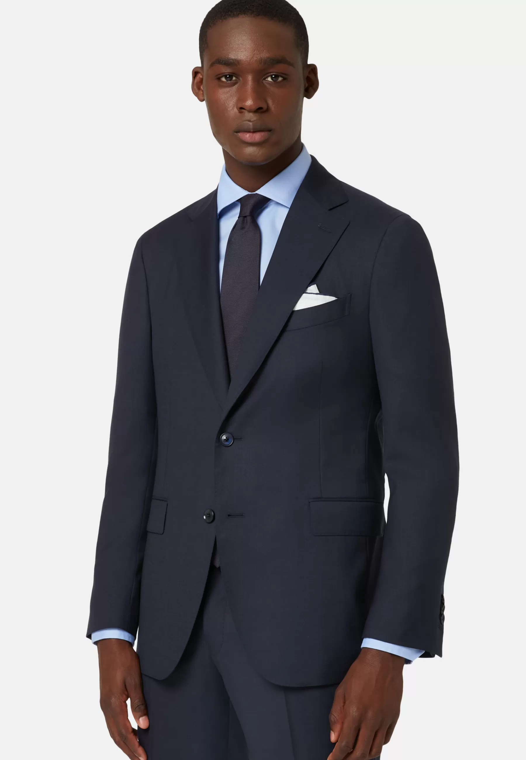 Blazers | Must-Have^Boggi Milano Navy Jacket in Woven Micro Textured Wool Fabric Navy blue