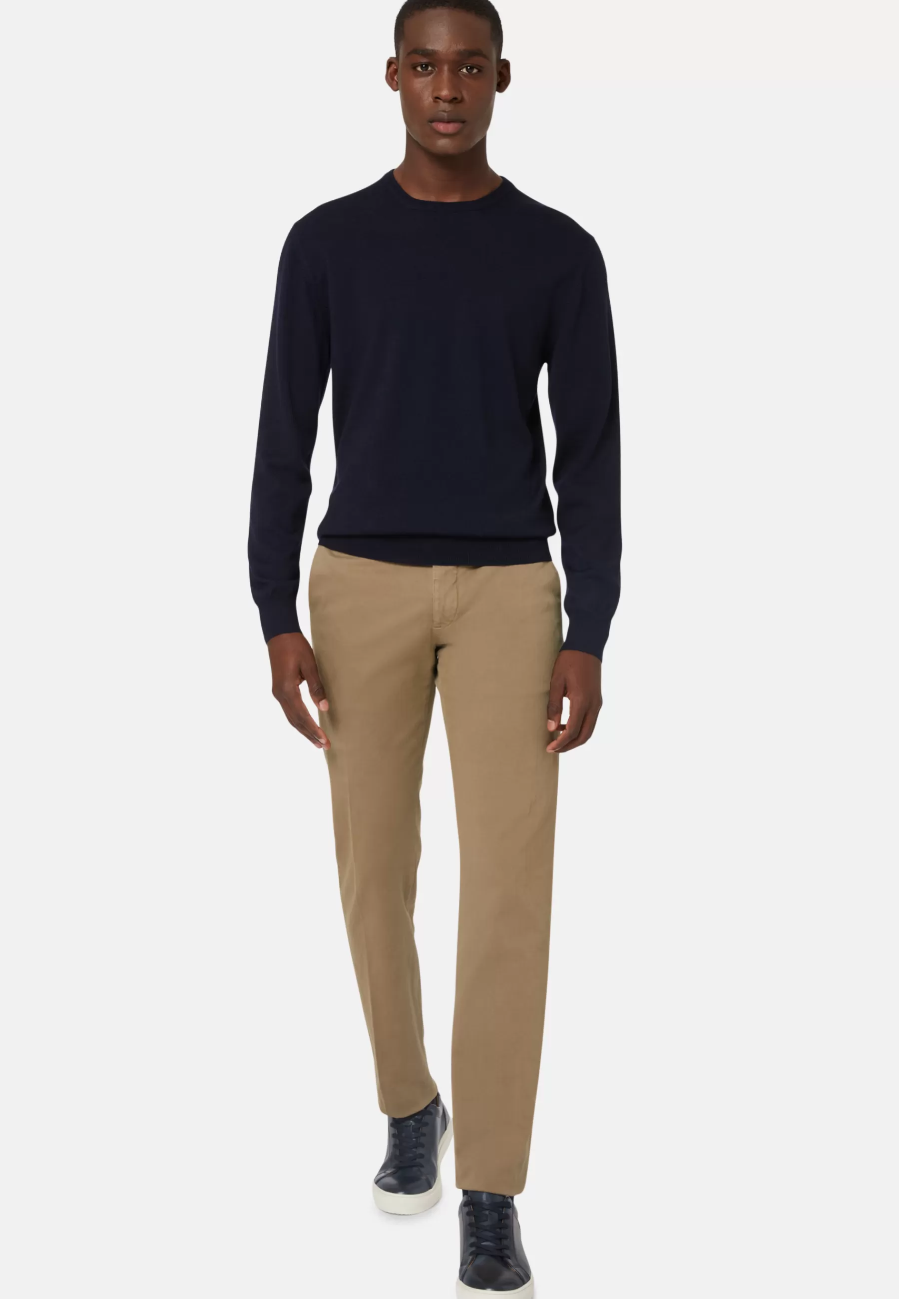 Knitwear^Boggi Milano Navy Merino Wool Crew Neck Jumper Navy blue