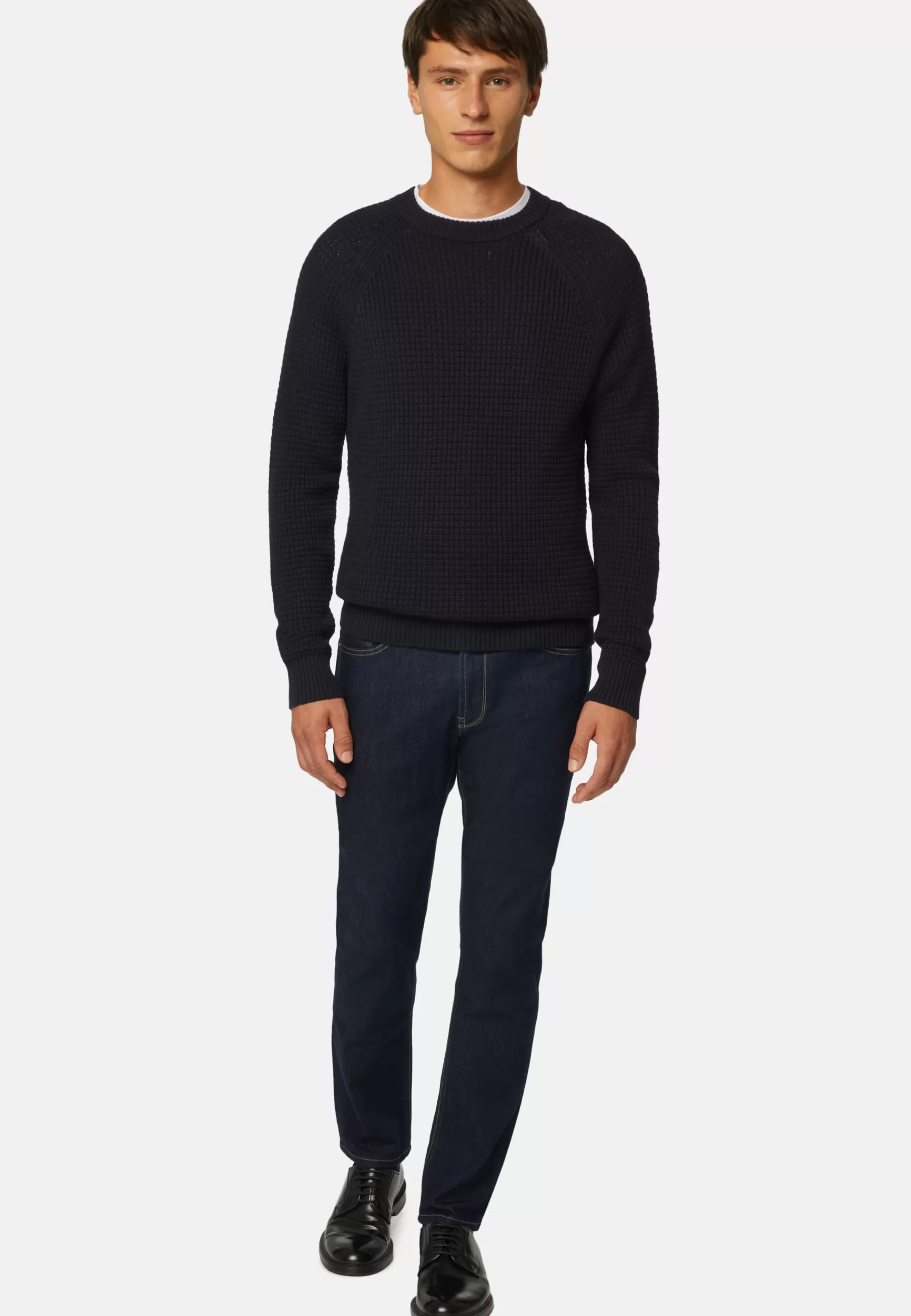 Knitwear^Boggi Milano Navy Merino Wool Crewneck Jumper Navy blue