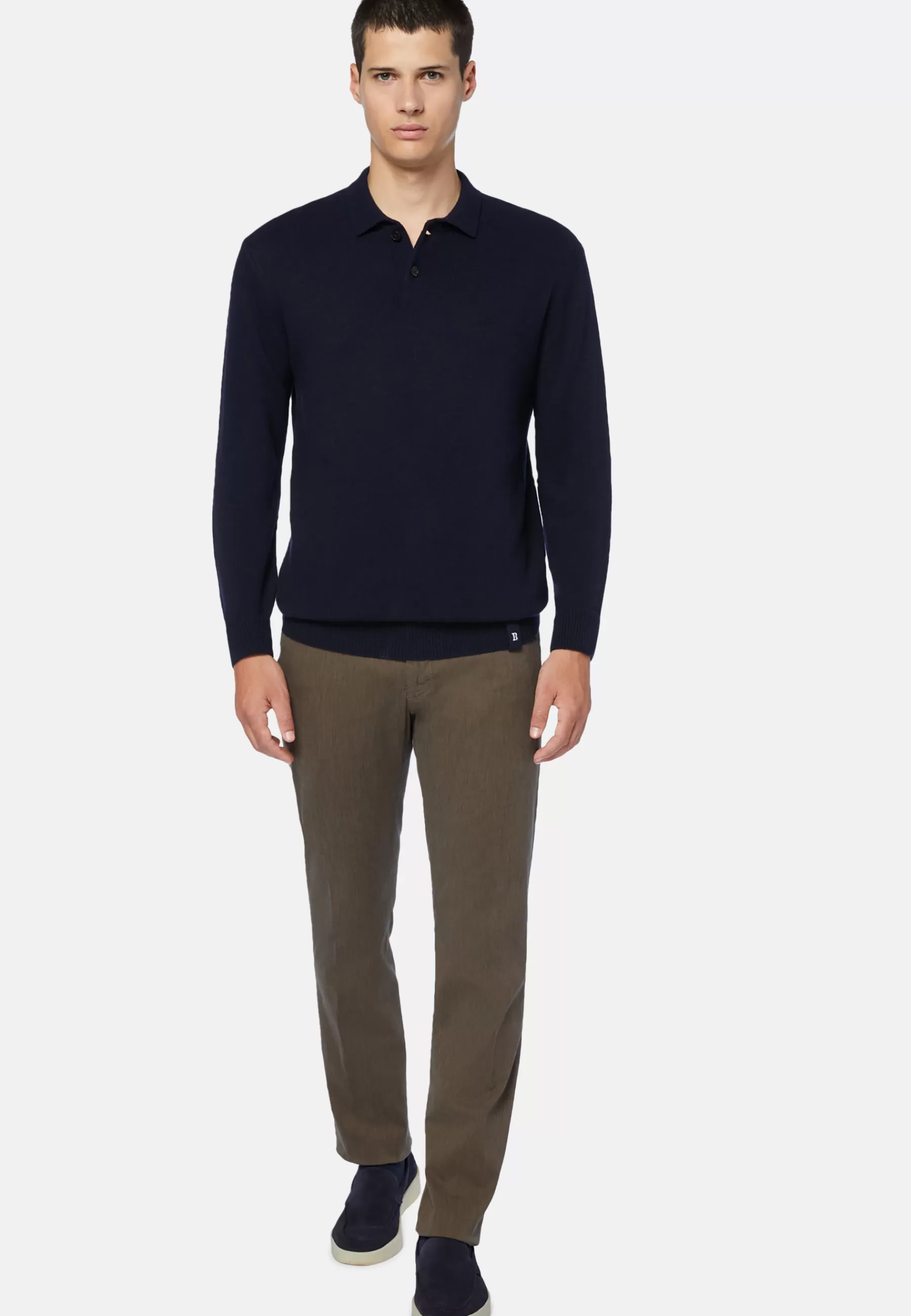 Polo | Knitwear^Boggi Milano Navy Polo Neck Jumper in a Cashmere Blend Navy blue