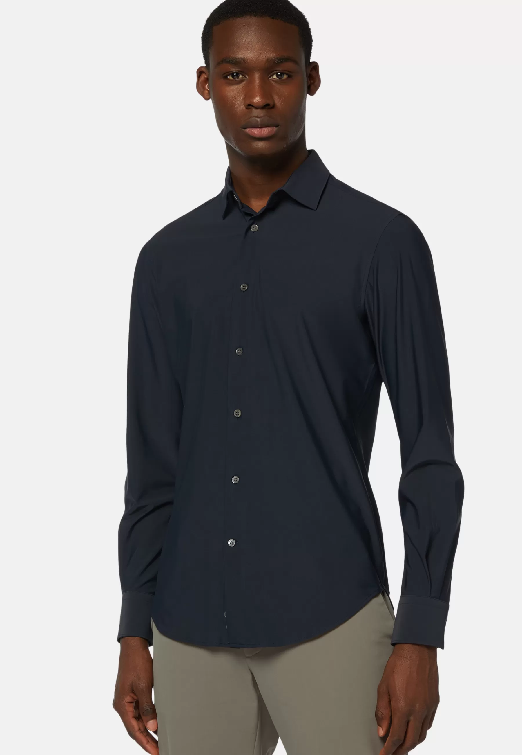 Dress Shirts | Must-Have^Boggi Milano Navy Stretch Nylon Slim Fit Shirt Navy blue