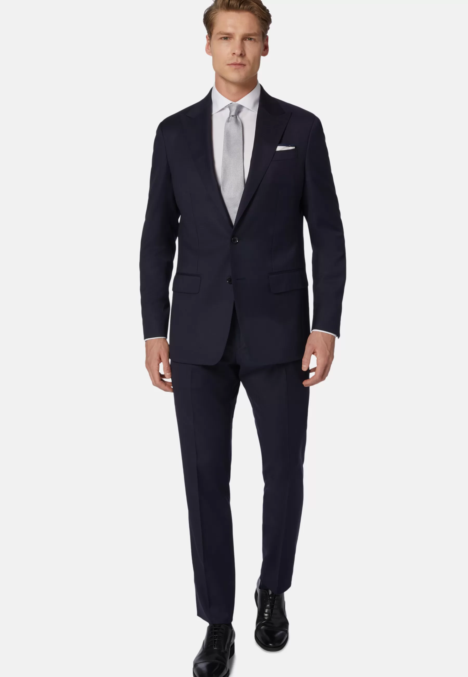 Suits^Boggi Milano Navy Structured Stretch Wool Suit Navy blue