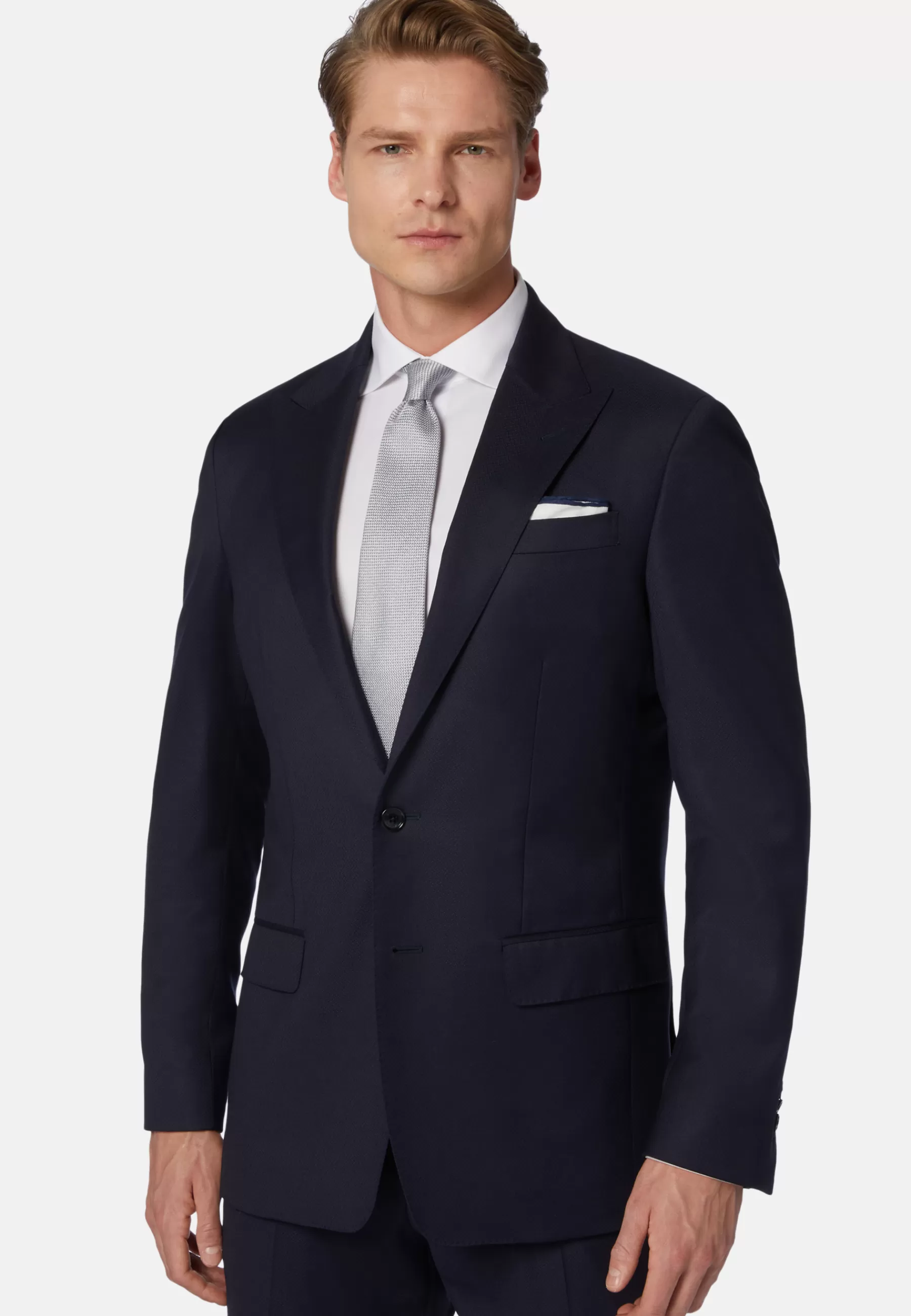 Suits^Boggi Milano Navy Structured Stretch Wool Suit Navy blue