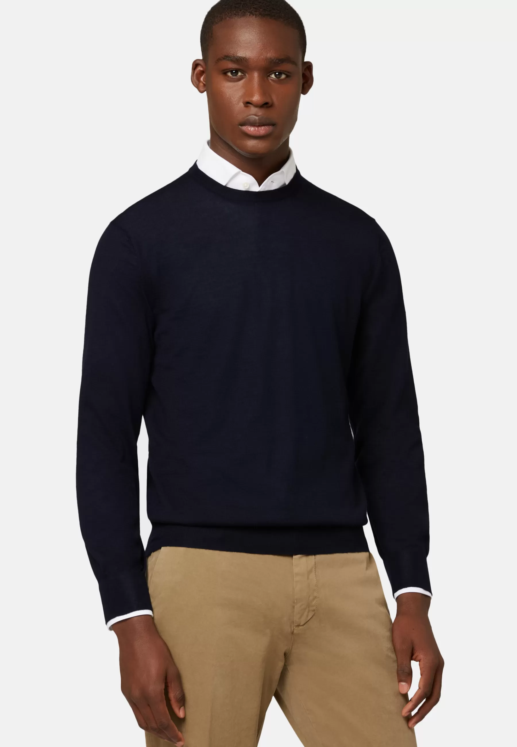 Knitwear | Must-Have^Boggi Milano Navy Super Fine Cashmere Crew Neck Jumper Navy blue