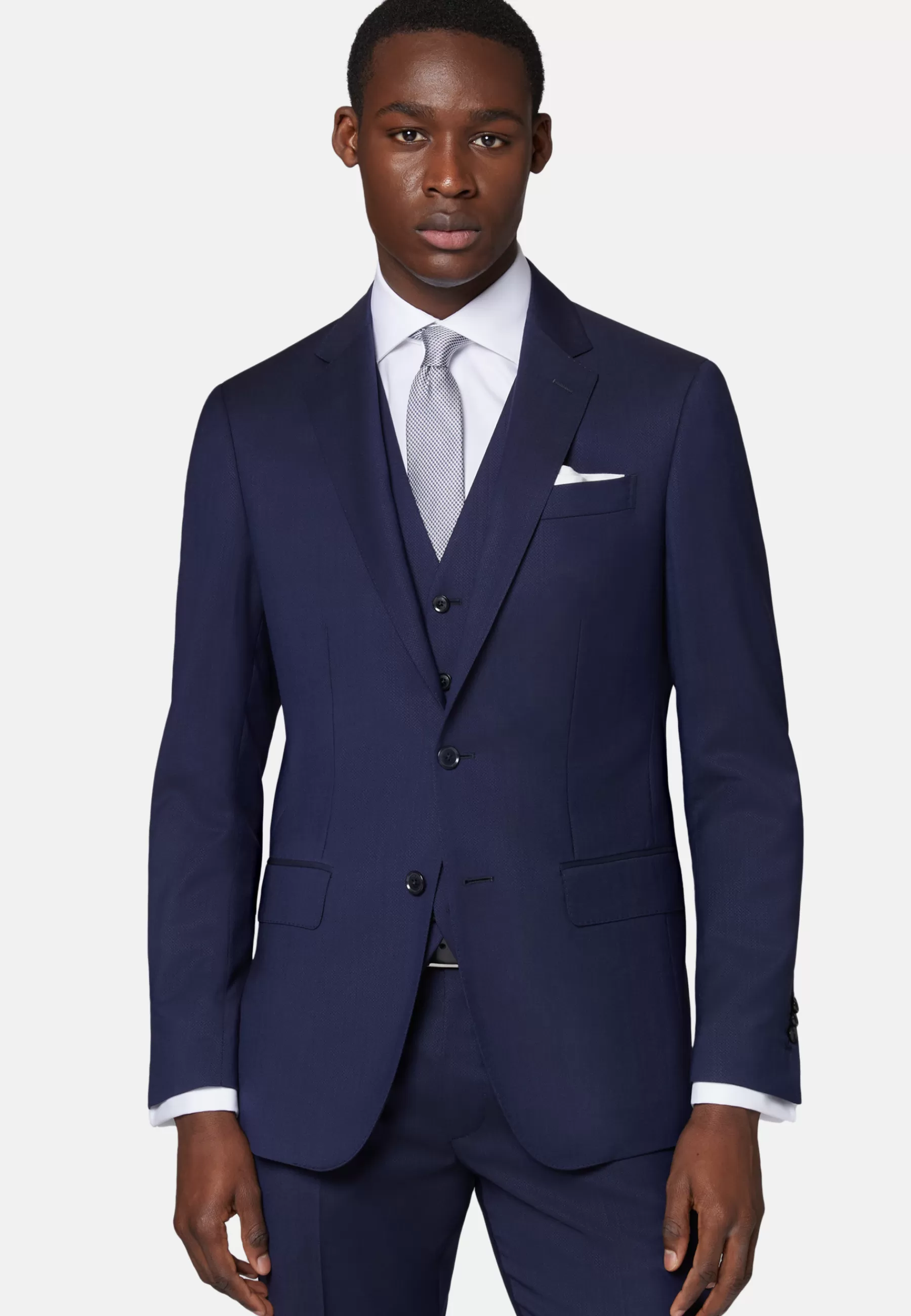 Suits^Boggi Milano Navy Textured Wool Suit Navy blue