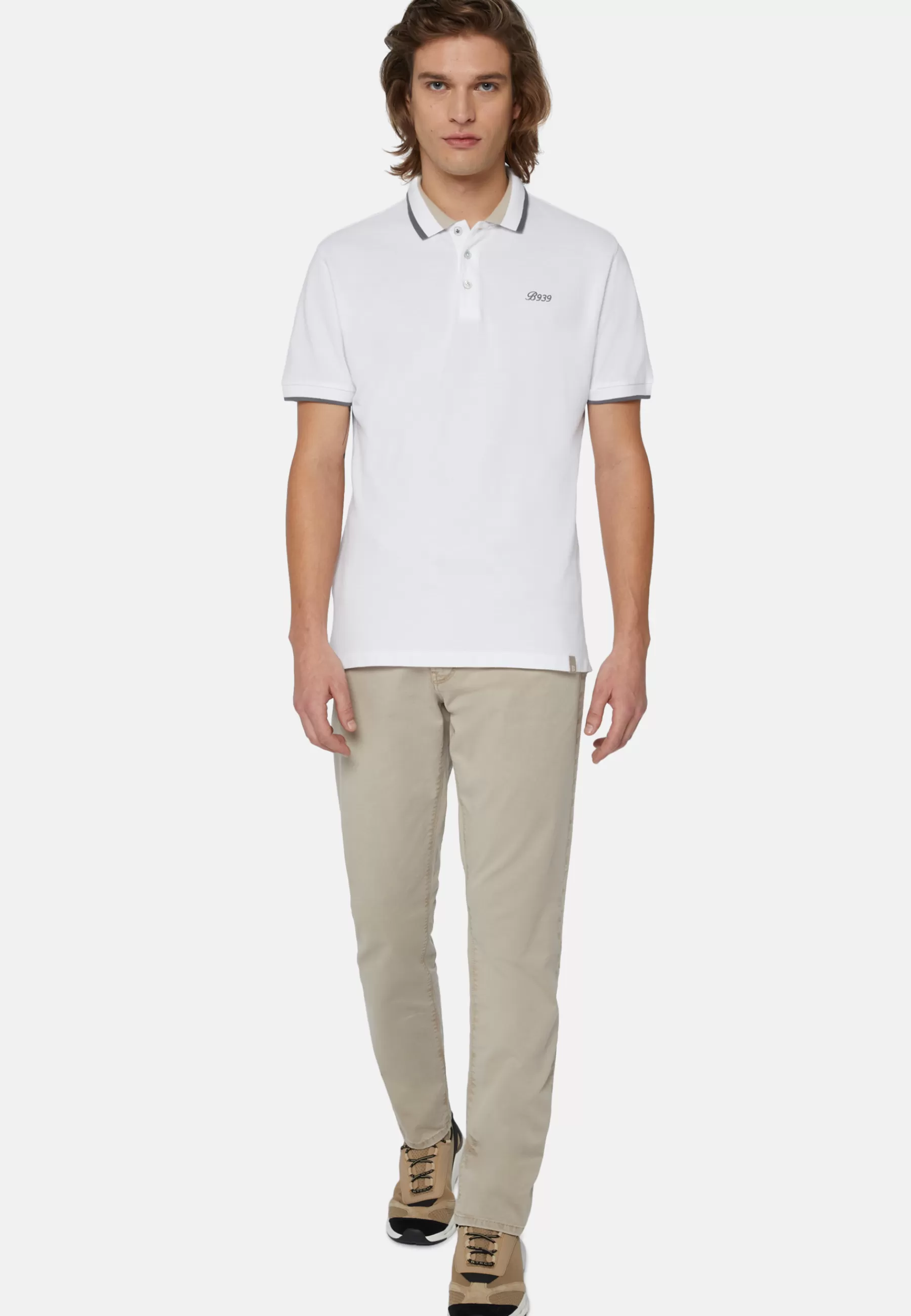 Polo^Boggi Milano Organic Cotton Blend Piqué Polo Shirt White