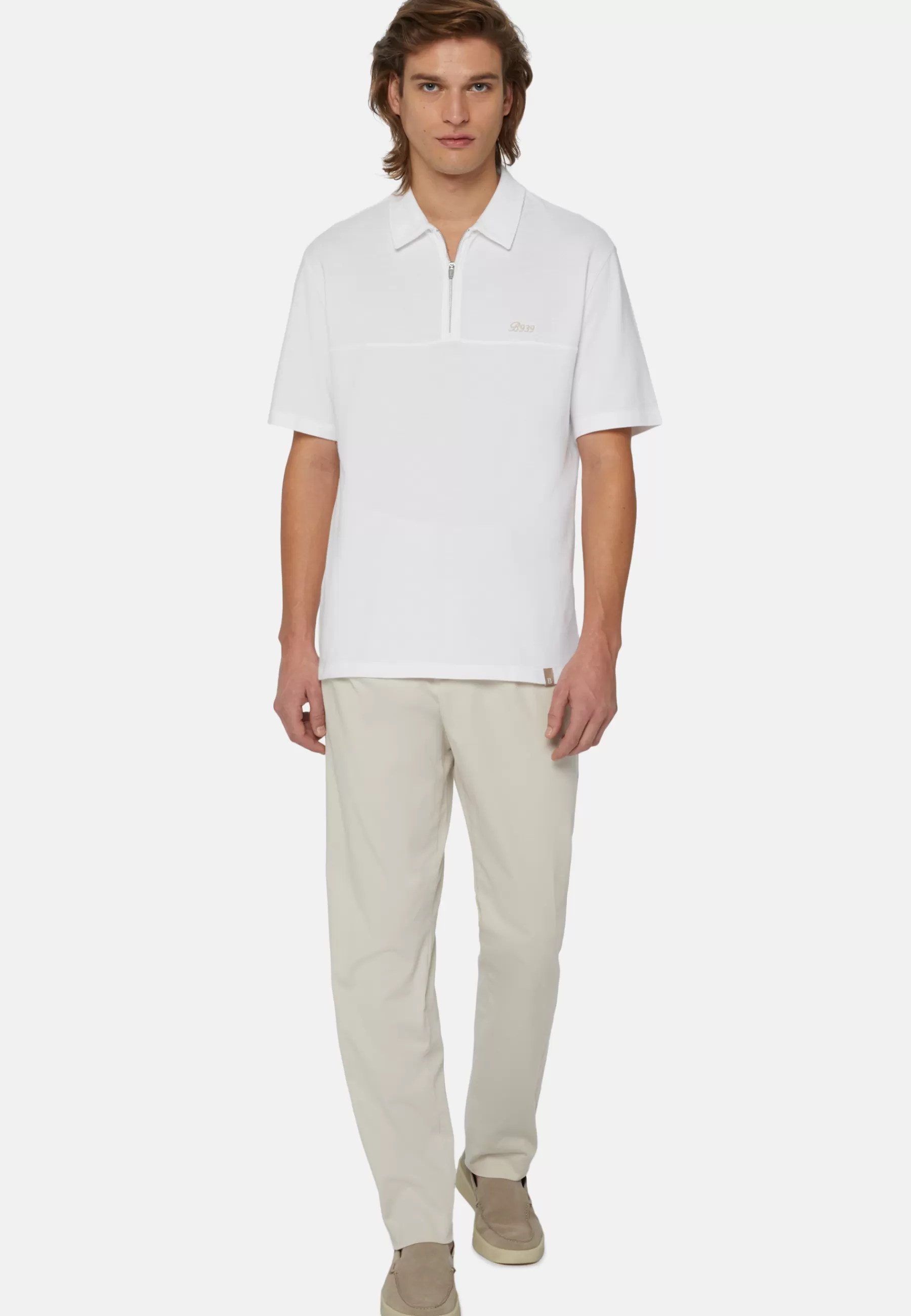 Polo^Boggi Milano Organic Cotton Blend Piqué Polo Shirt White