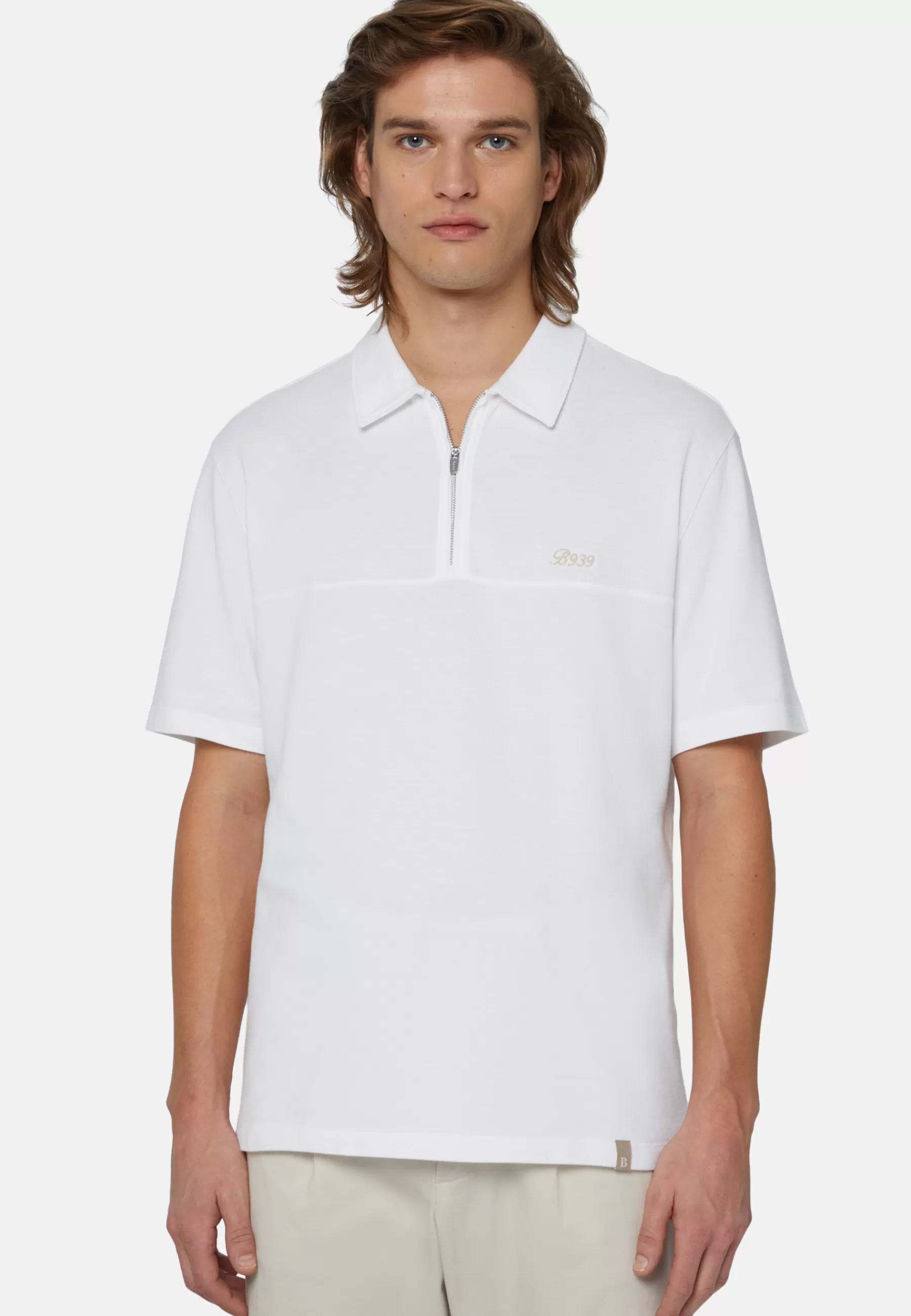 Polo^Boggi Milano Organic Cotton Blend Piqué Polo Shirt White