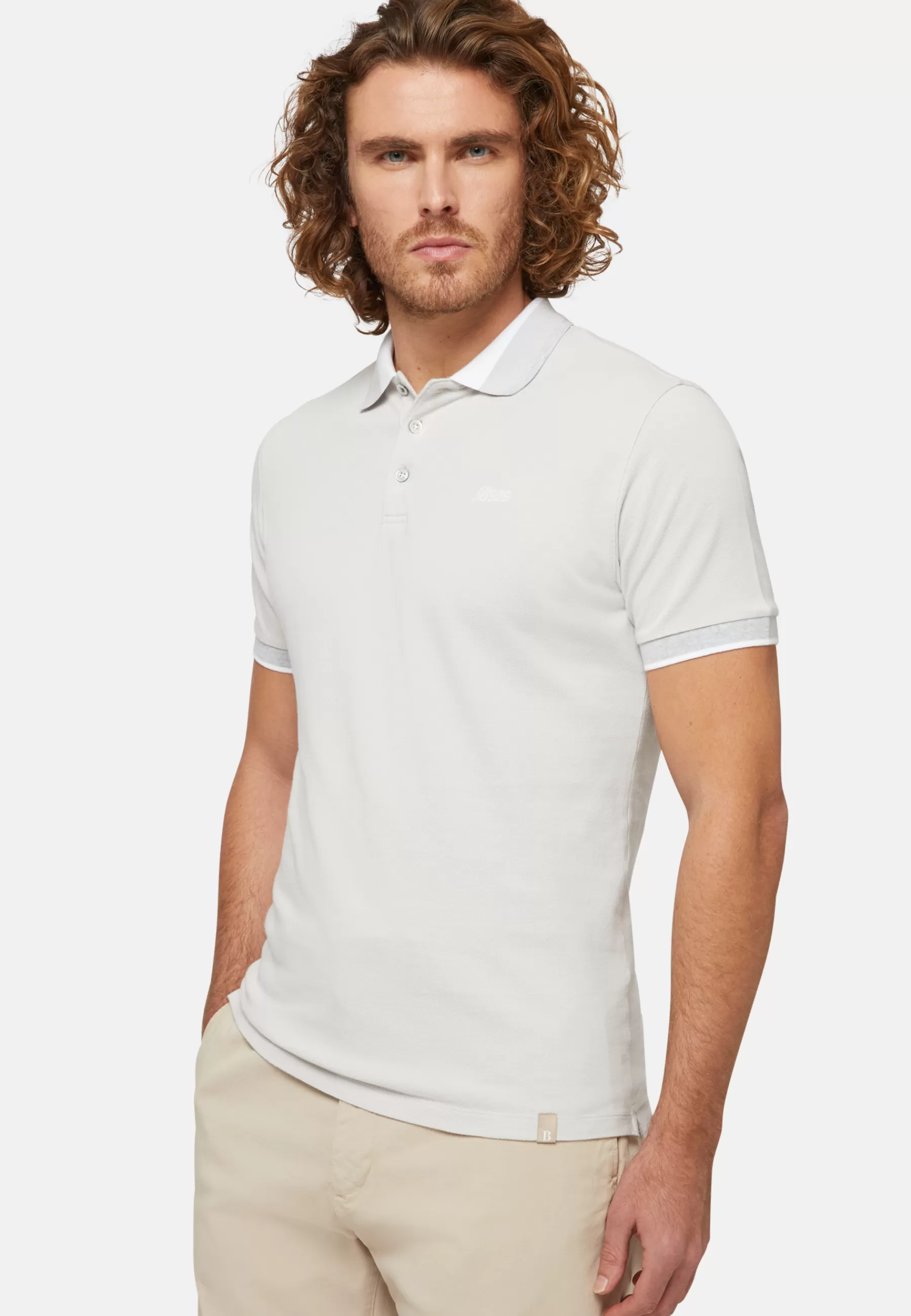 Polo^Boggi Milano Organic Cotton Blend Piqué Polo Shirt Ice