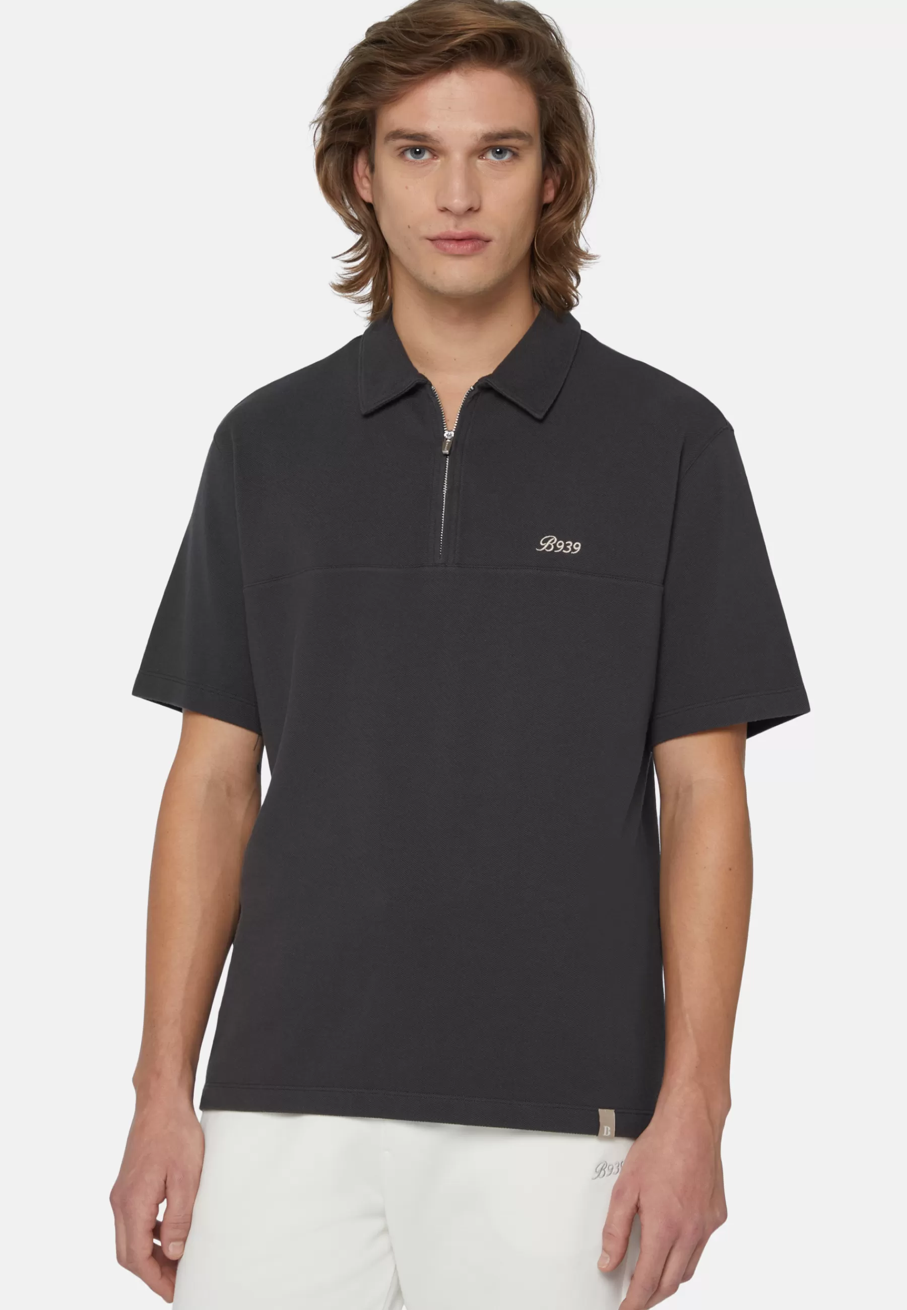 Polo^Boggi Milano Organic Cotton Blend Piqué Polo Shirt Black